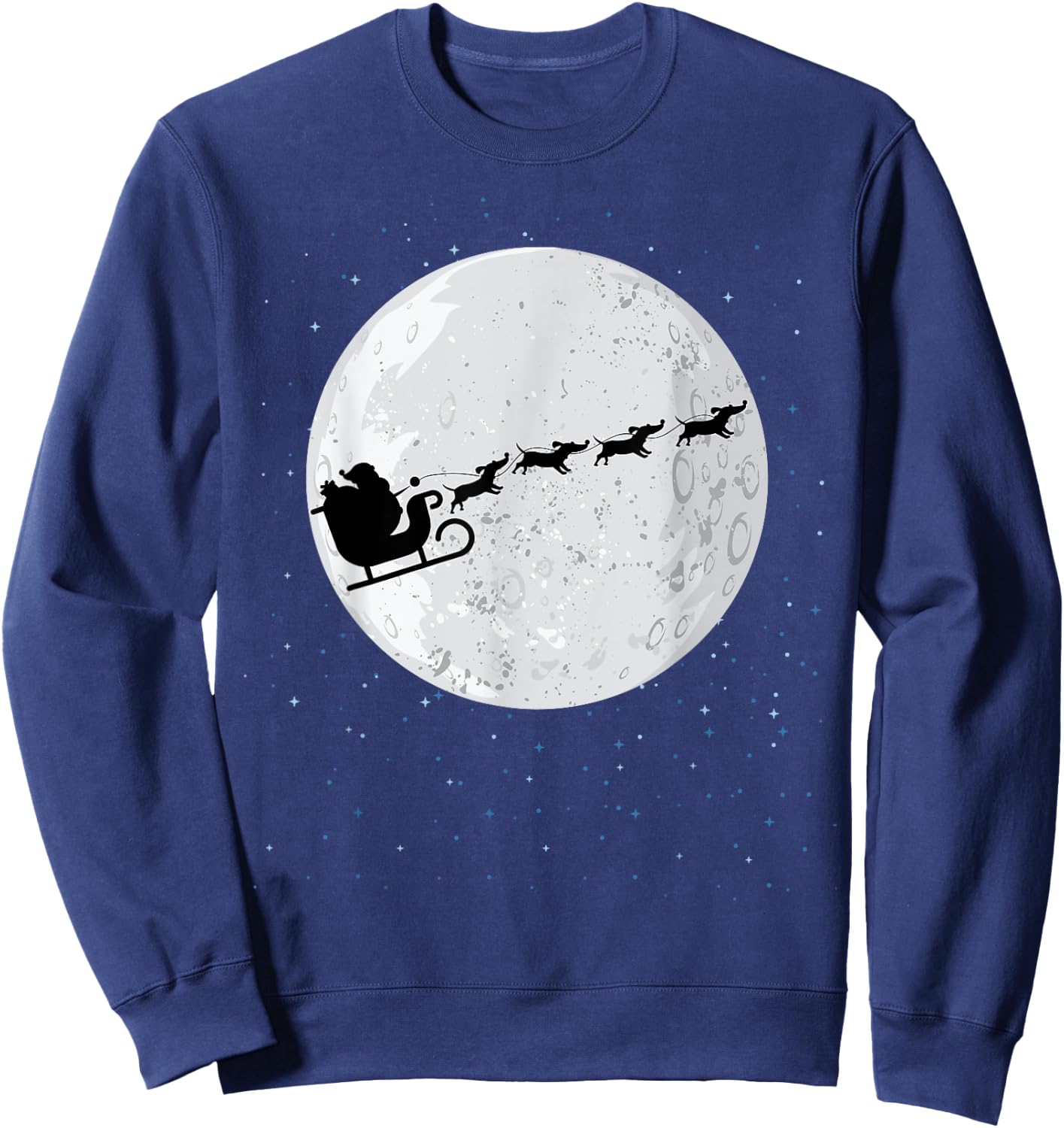 Dachshund Santa Sleigh Wiener Dog Christmas Gift Women Kids Sweatshirt - Sweatshirt | Navy