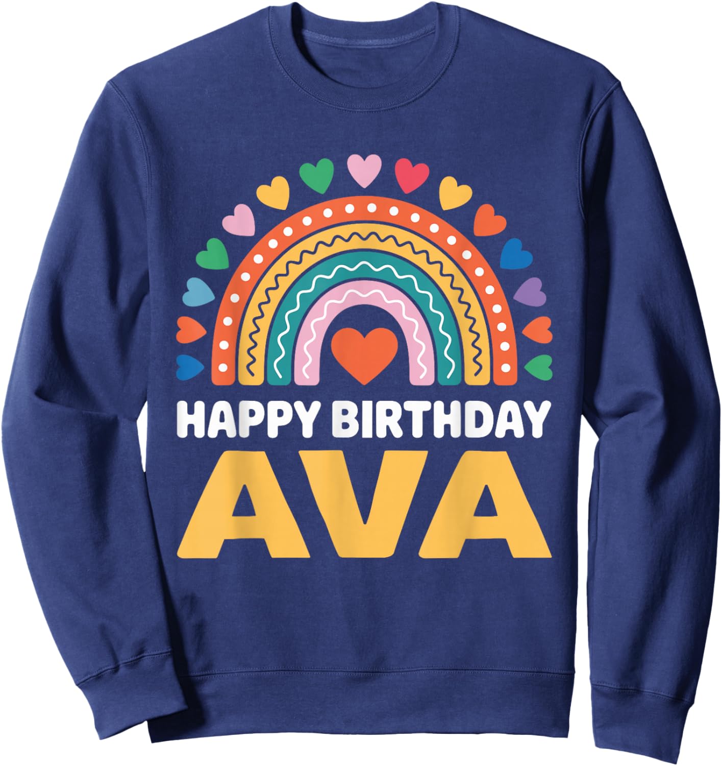 Ava Happy Birthday Rainbow Sweatshirt - Sweatshirt | Navy