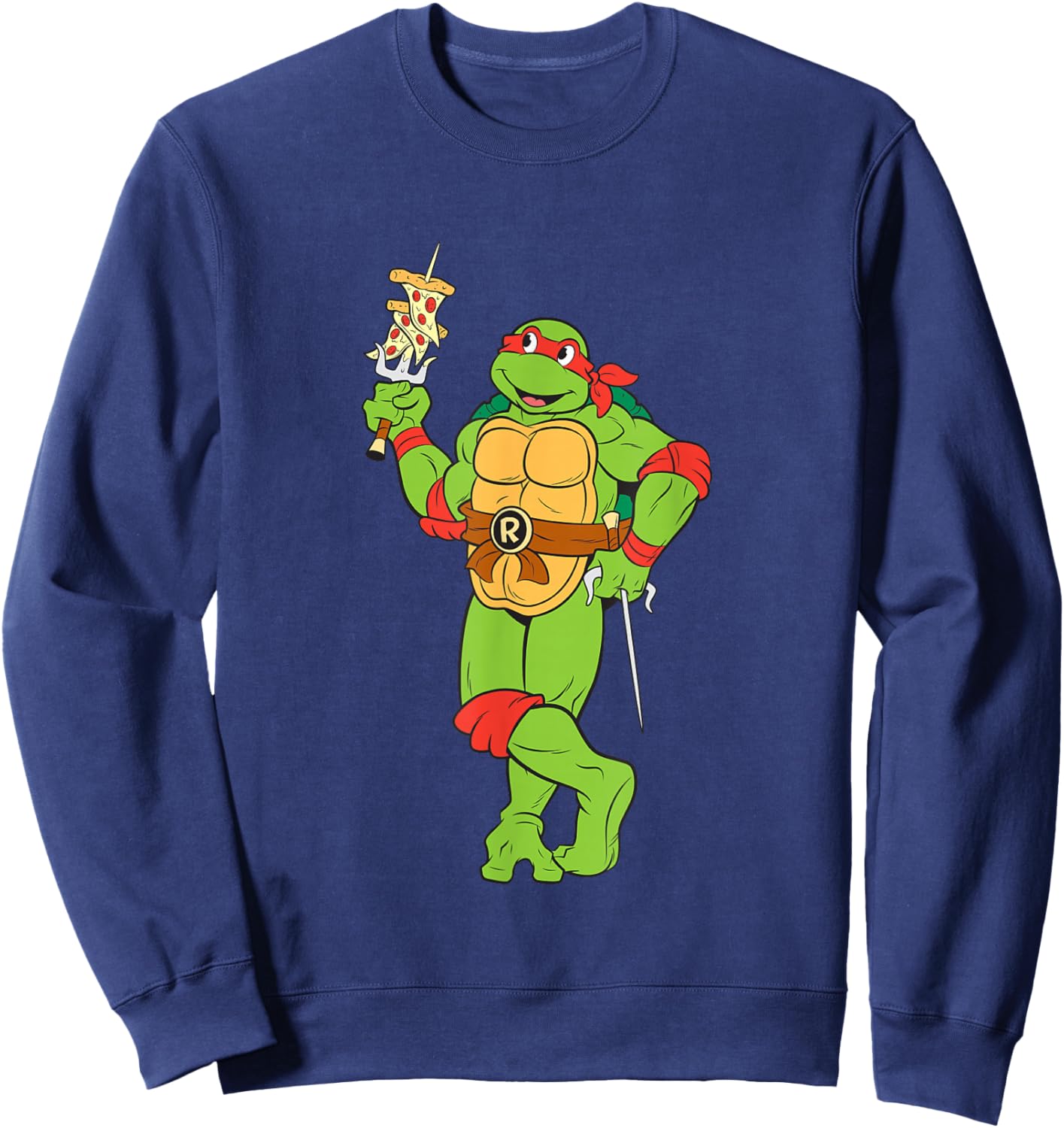 Teenage Mutant Ninja Turtles Raphael Pizza Slice Vintage Sweatshirt - Sweatshirt | Navy