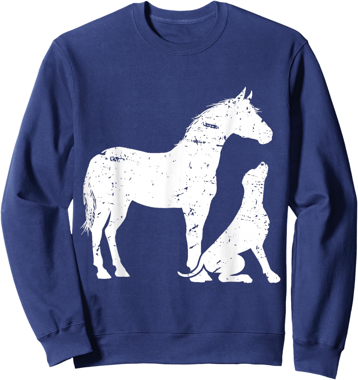 Horse and Dog Motif and Men. Horse Dog Lover Small Sweatshirt - Sweatshirt | Navy