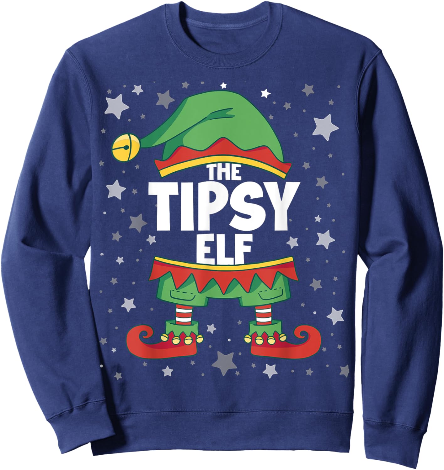 Elf Matching Family Funny Christmas Shirts Tipsy Elf Sweatshirt - Sweatshirt | Navy