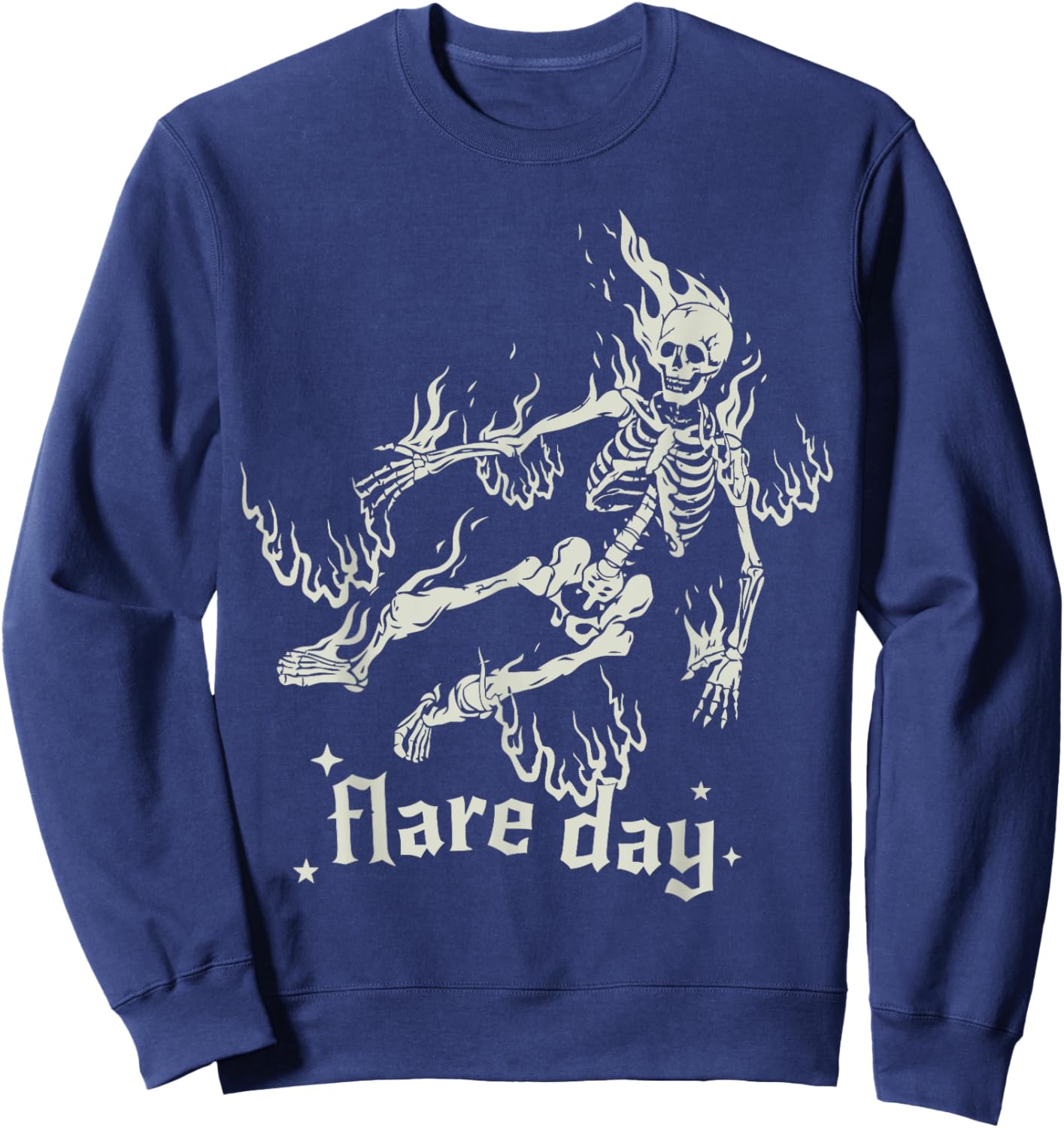 Halloween Skeleton Flare Day Fibromyalgia Endometriosis Sweatshirt - Sweatshirt | Navy