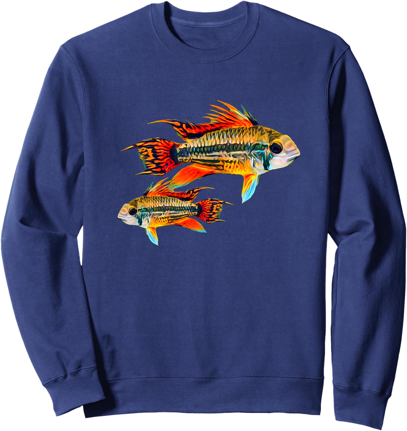 Cockatoo Dwarf Cichlid Apistogramma Cichlids Aquarium Sweatshirt - Sweatshirt | Navy