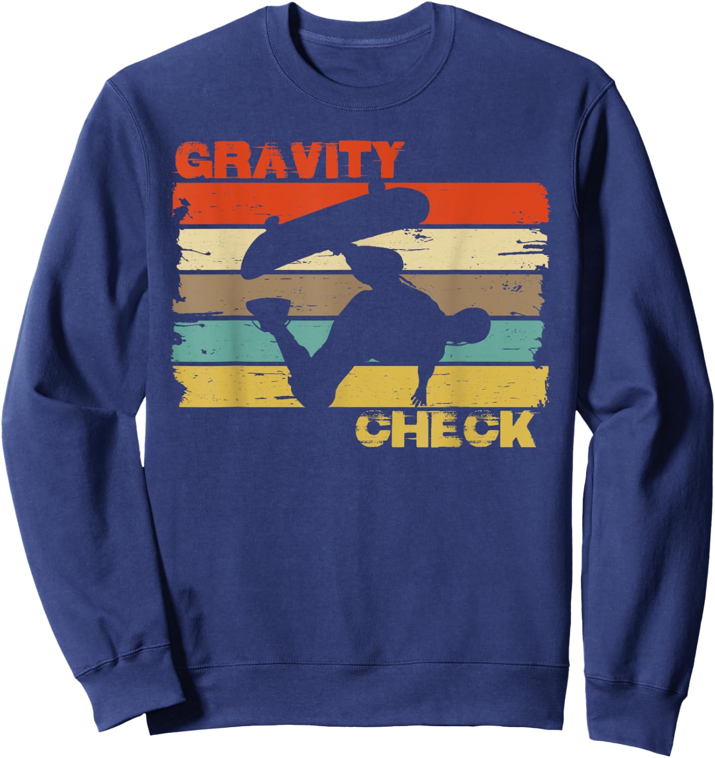 Vintage Skateboard Shirt. Retro Skate Ramp Skateboarder Sweatshirt - Sweatshirt | Navy