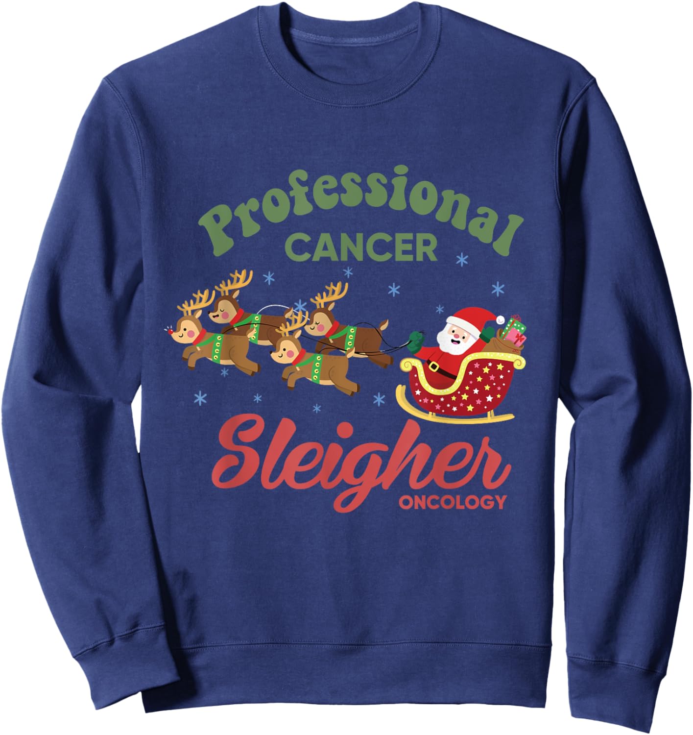 Professional Cancer Sleigher Women's Black Christmas Sweatshirt - Sweatshirt | Navy
