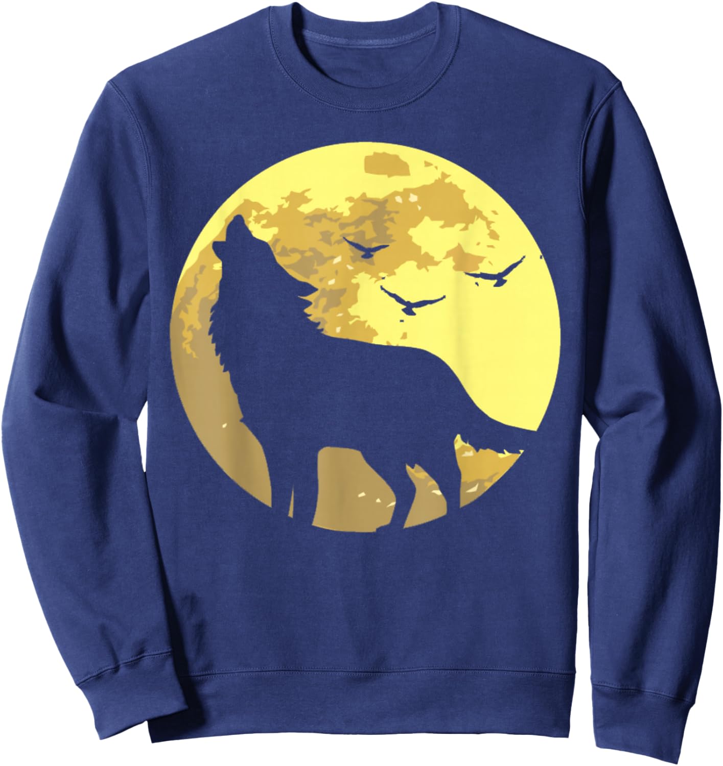 Lone Wolf Howling at Moon Gift Women Kids Boys Girls Sweatshirt - Sweatshirt | Navy