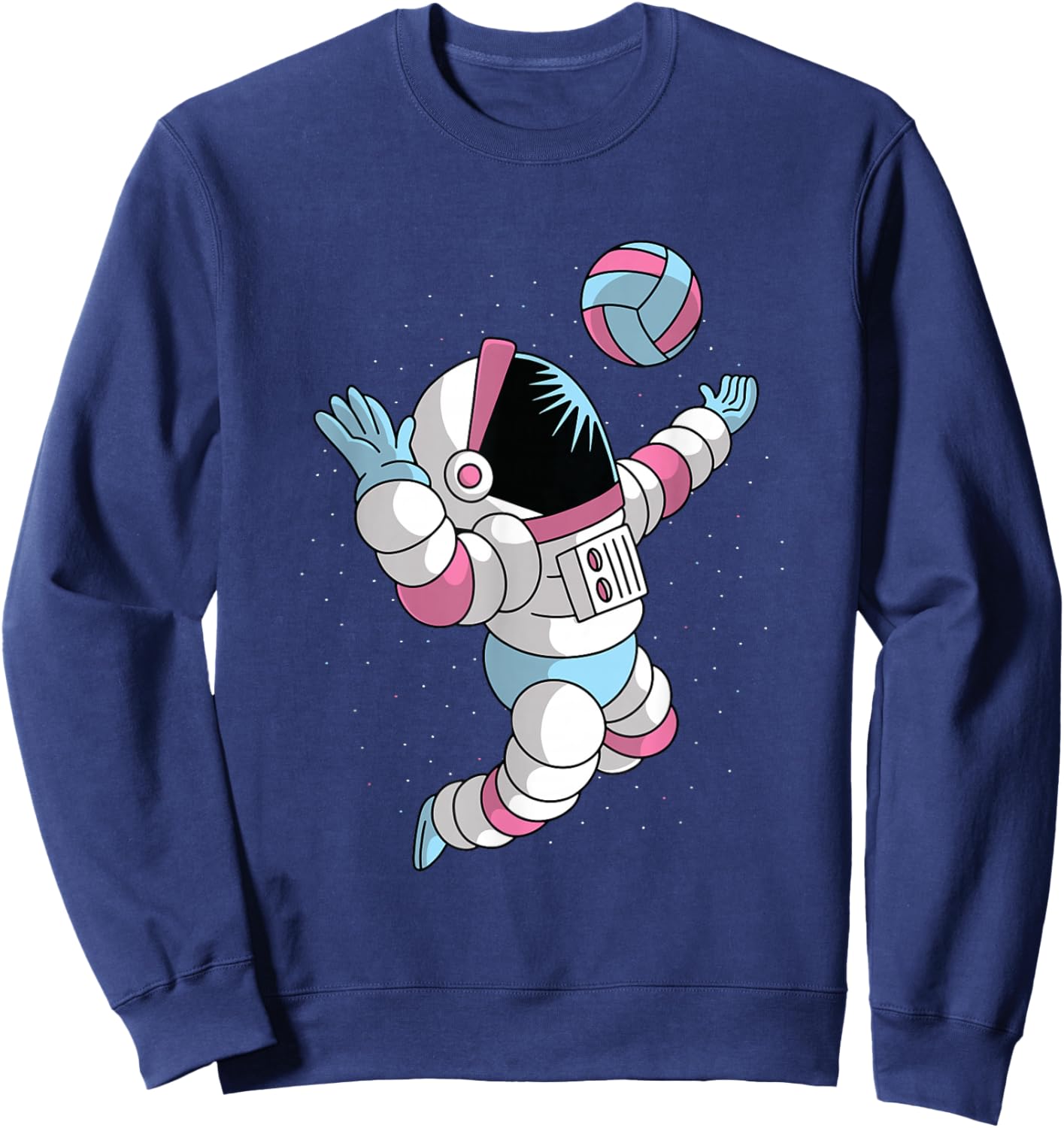 Astronaut Volleyball Player in Space Cool Science Sports Sweatshirt - Sweatshirt | Navy