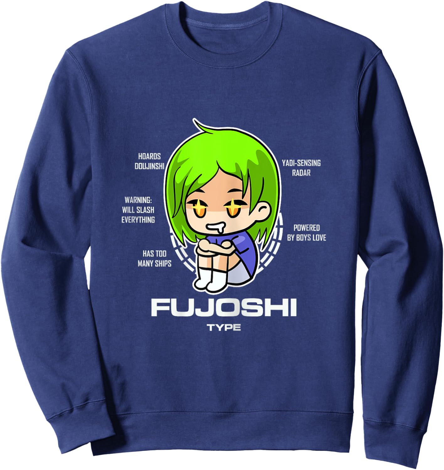Fujoshi Type Otaku Anime Manga Women Sweatshirt - Sweatshirt | Navy