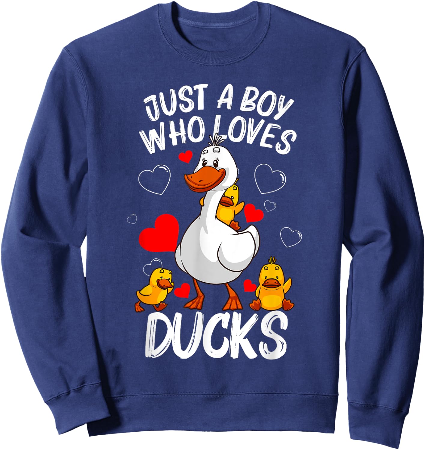 Funny Duck Gift Boys Kids Waterfowl Aquatic Birds Lovers Sweatshirt - Sweatshirt | Navy