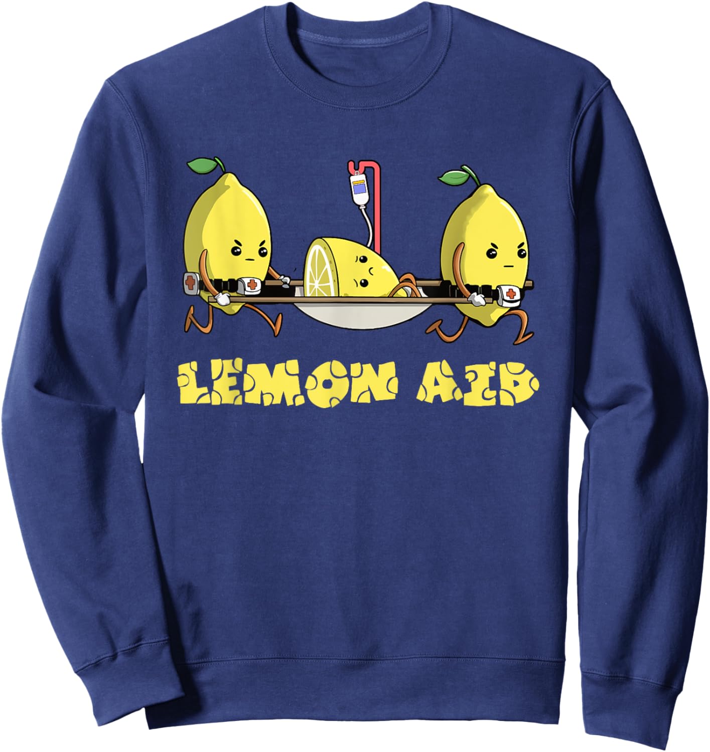 Lemon Aid Funny Lemonade Funny Lemons Meme Graphic Humorous Sweatshirt - Sweatshirt | Navy