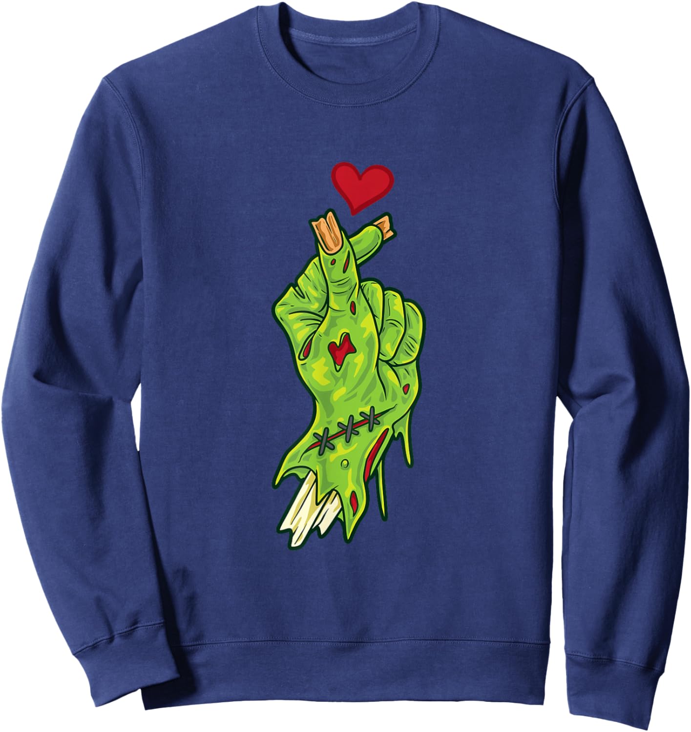 Chopped Off Zombie Hand Heart - KPop Lover's Halloween Sweatshirt - Sweatshirt | Navy