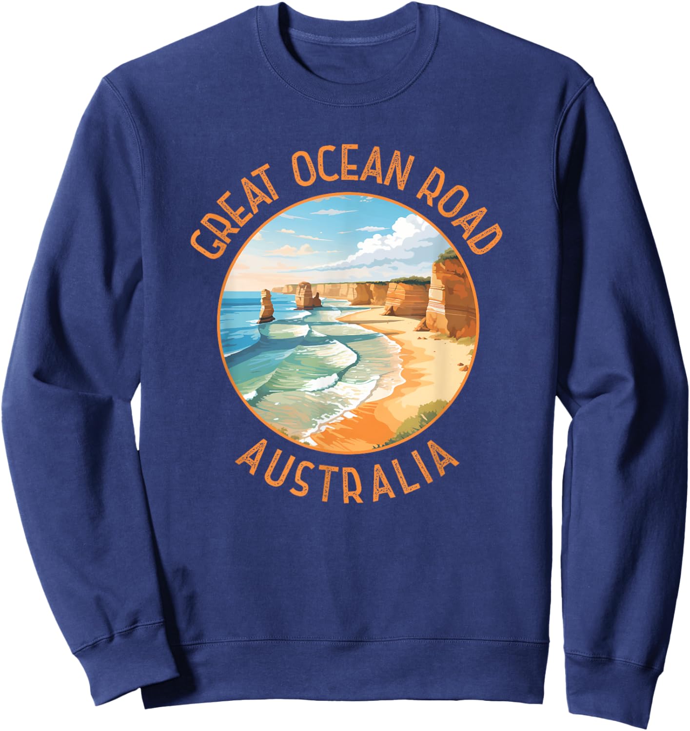 Great Ocean Road Australia Distressed Circle Sweatshirt - Sweatshirt | Navy
