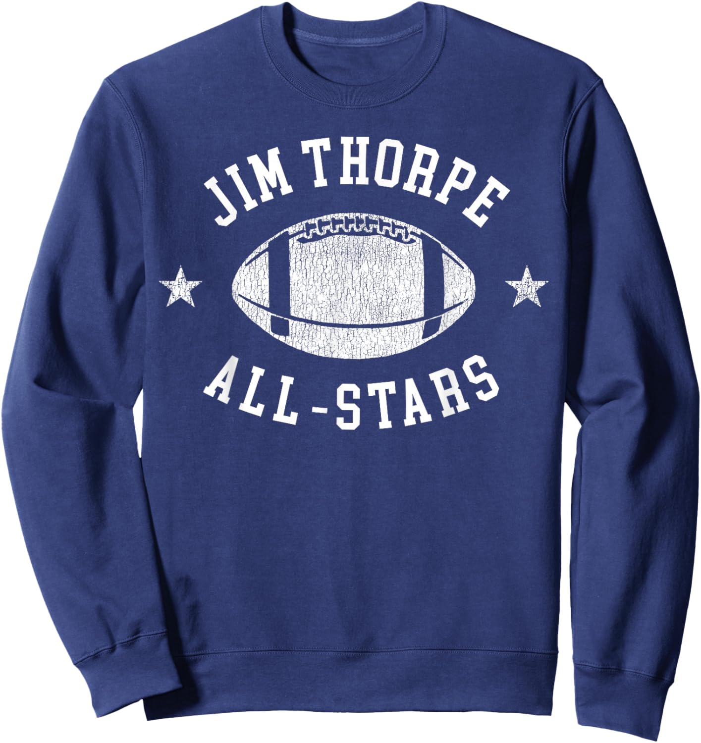 Jim Thorpe Vintage All-Stars Football Retro 80s Sweatshirt - Sweatshirt | Navy