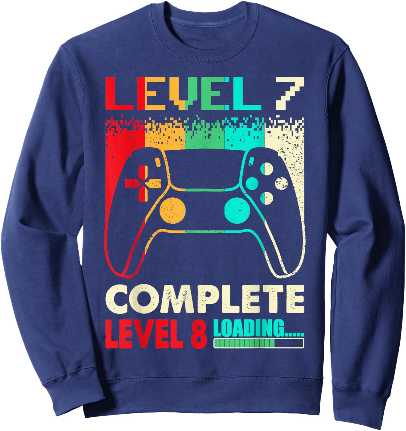 Level 7 Complete Level 8 Loading 7 Years Wedding Anniversary Sweatshirt - Sweatshirt | Navy