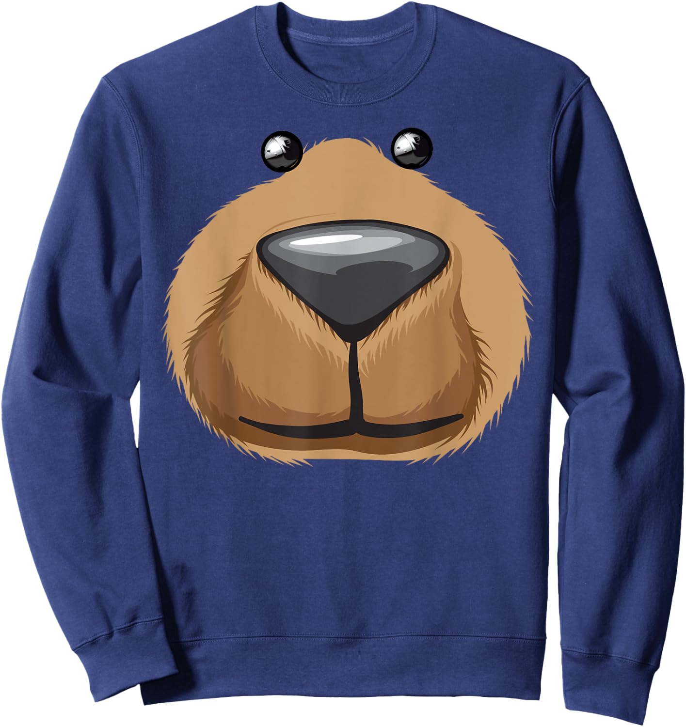 Cute Bear Face Costume Funny Halloween Teddy DIY Gift Small Sweatshirt - Sweatshirt | Navy