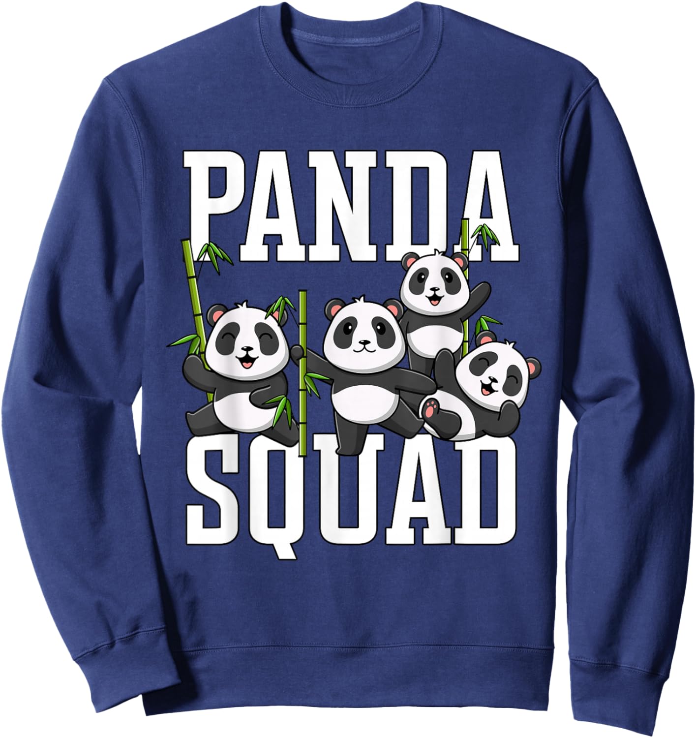 Cute Panda Family Graphic Panda Squad Sweatshirt - Sweatshirt | Navy