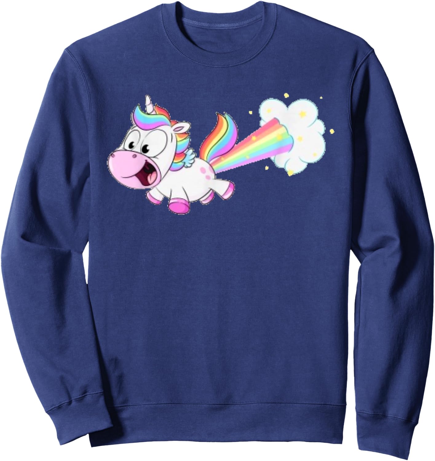 Farting Unicorn T shirt Funny Rainbow Farts Sweatshirt - Sweatshirt | Navy