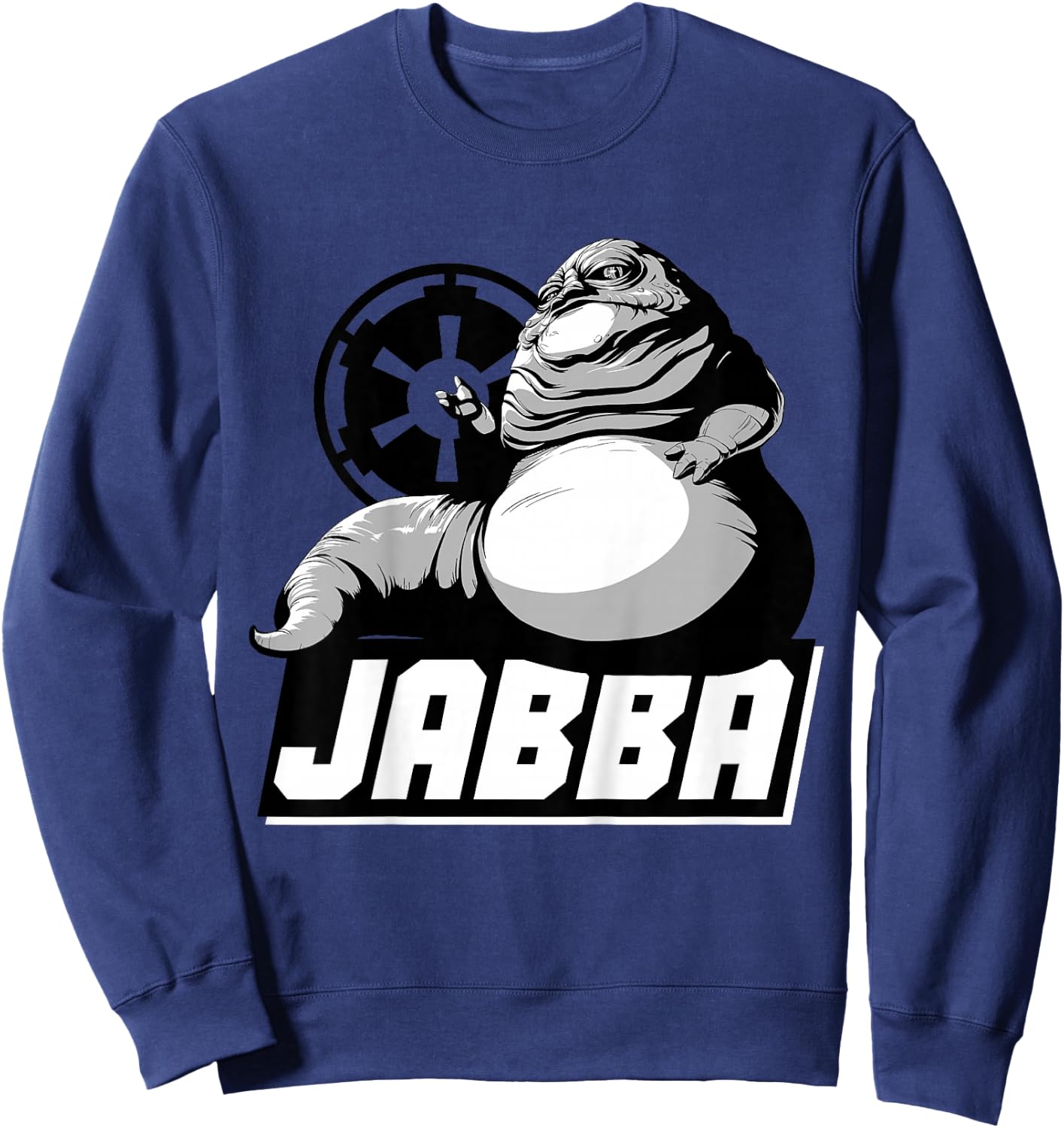 Kids Star Wars Jabba The Hutt Black And White Graphic Sweatshirt - Sweatshirt | Navy