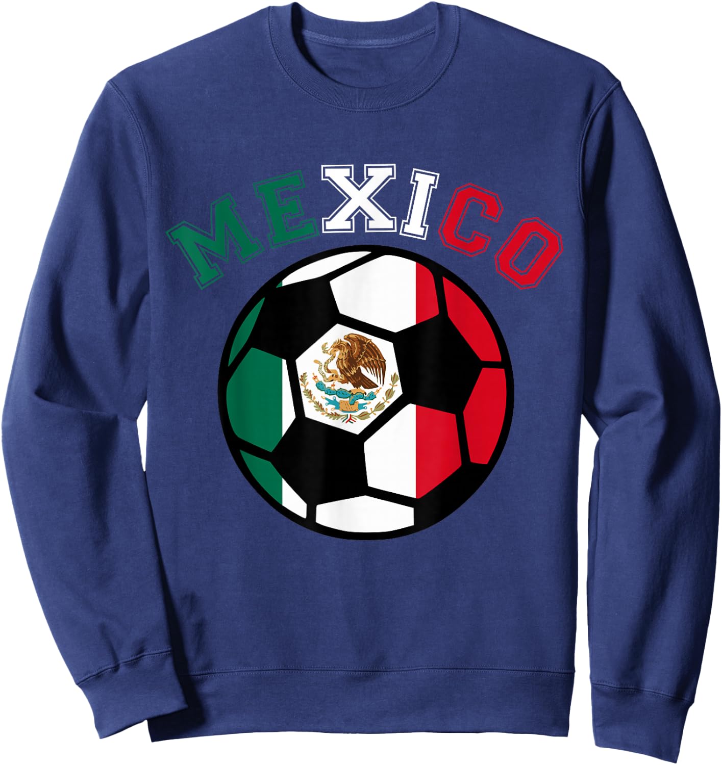 Mexican Soccer Futbol Football Mexico Flag Jersey Sweatshirt - Sweatshirt | Navy