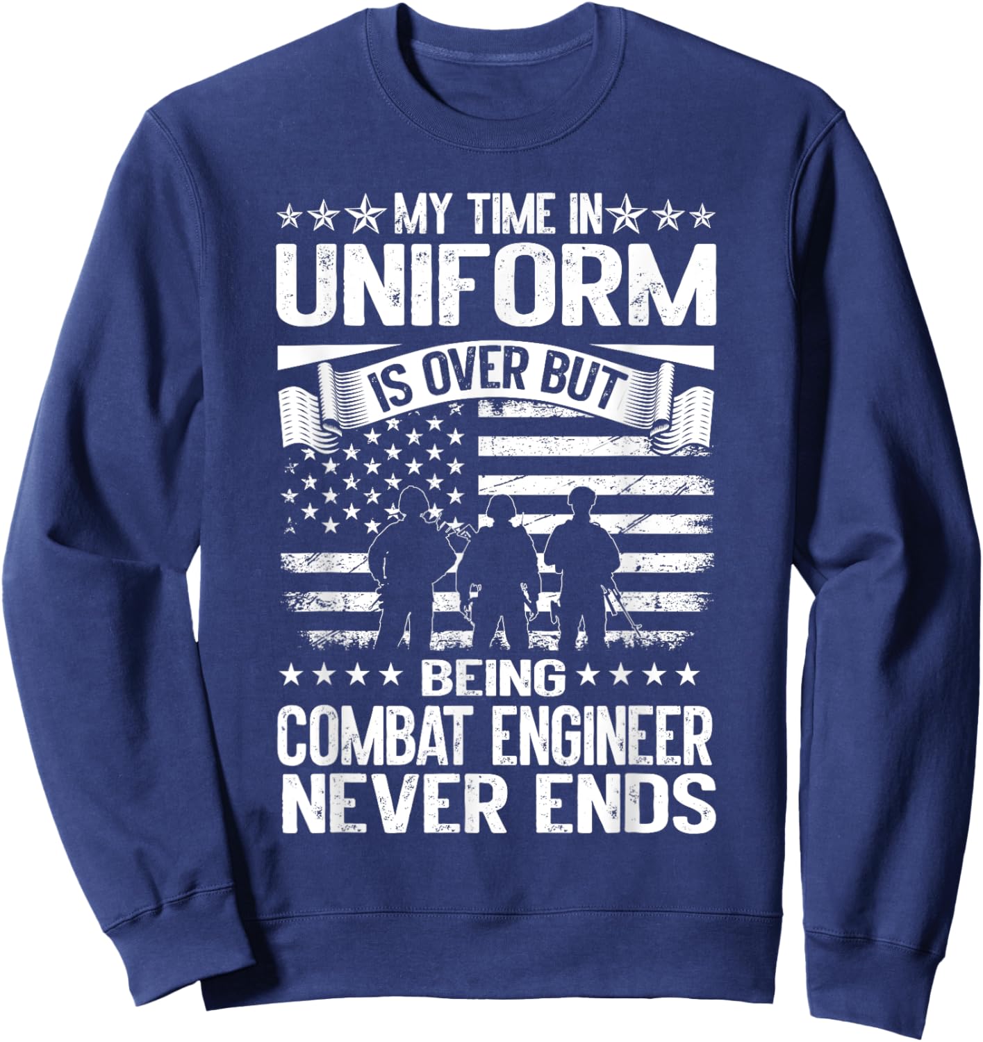 Combat Engineer Veteran Engineering Veteran's Day Sweatshirt - Sweatshirt | Navy