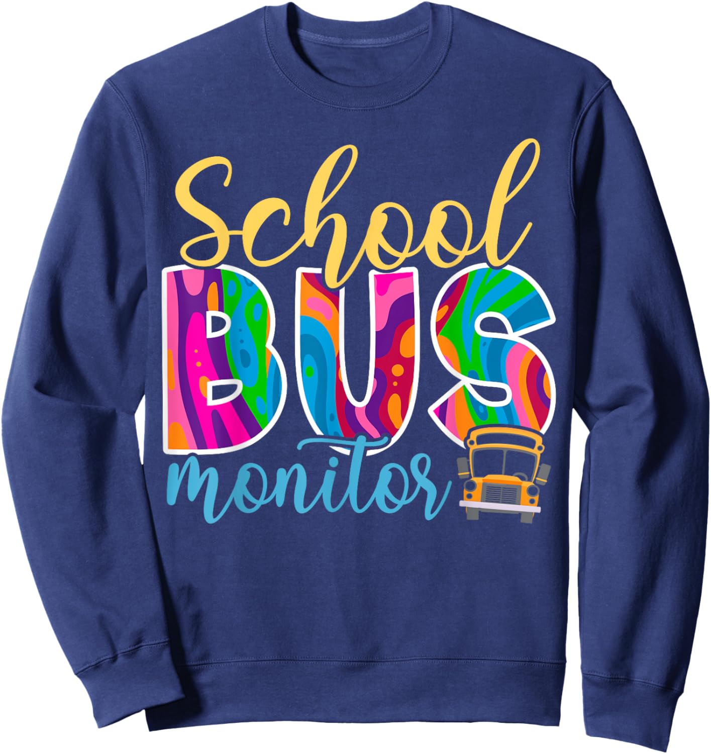 Cute School Bus Monitor Sweatshirt - Sweatshirt | Navy