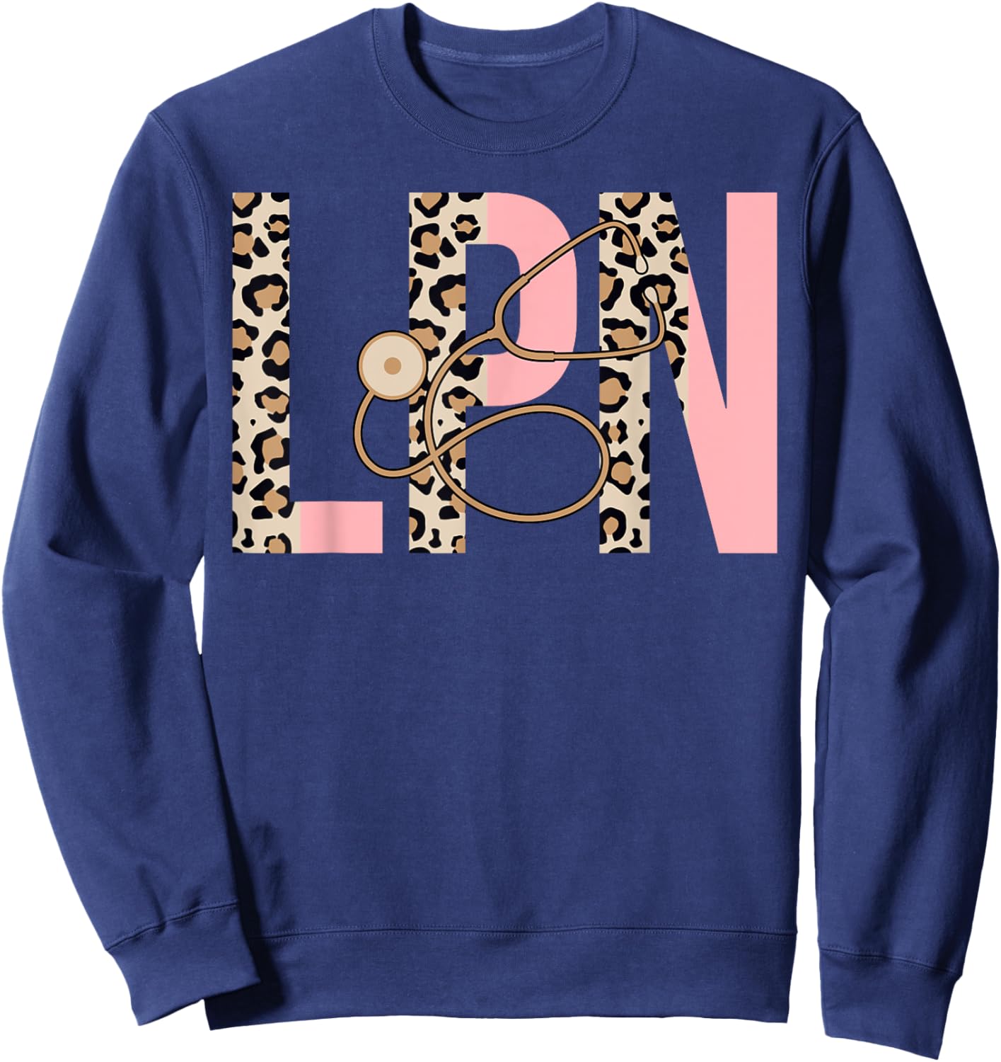 LPN - Leopard Licensed Practical Nurse LPN Sweatshirt - Sweatshirt | Navy