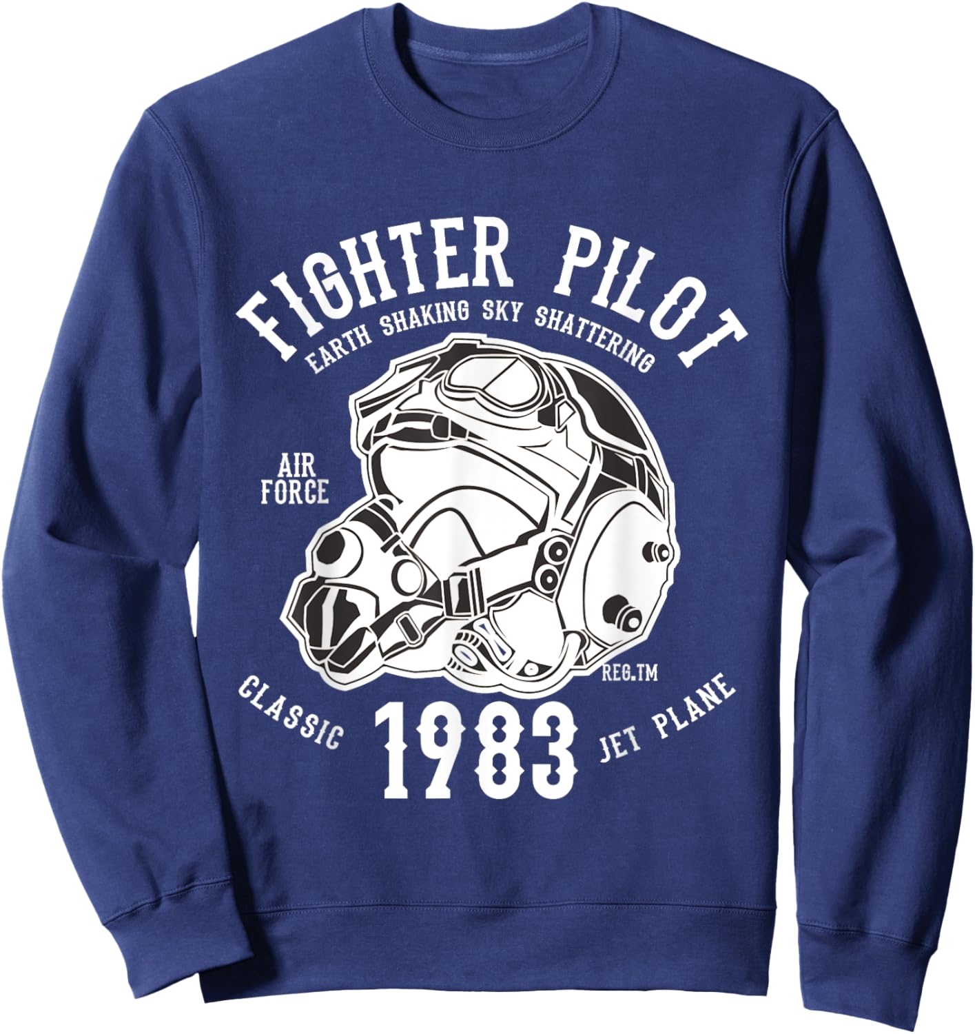 Fighter Pilot Helmet Army Sweatshirt - Sweatshirt | Navy