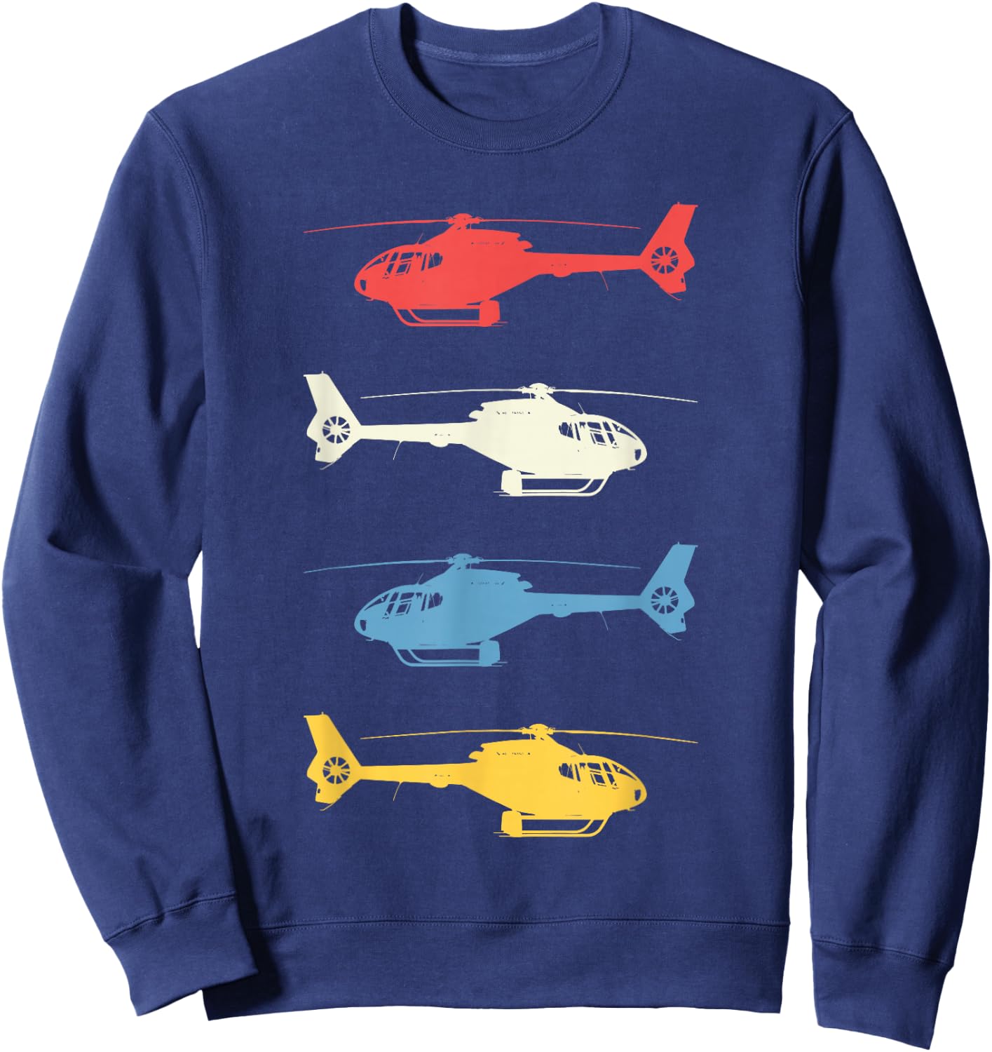 Helicopter Pilot Vintage Aviation Flying Helicopters Pilots Sweatshirt - Sweatshirt | Navy