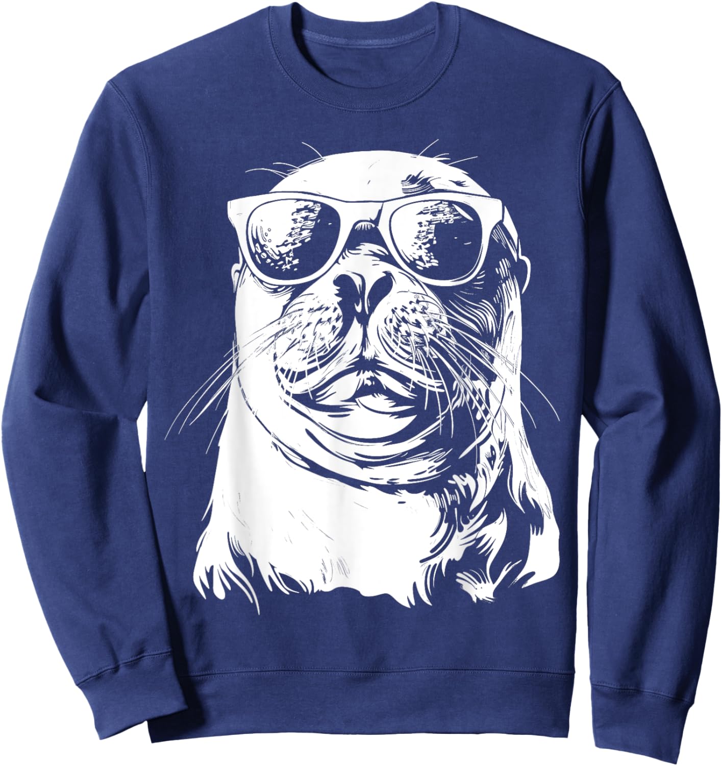 Seal Sunglasses Sea Lion Zookeeper Animal Funny Sweatshirt - Sweatshirt | Navy