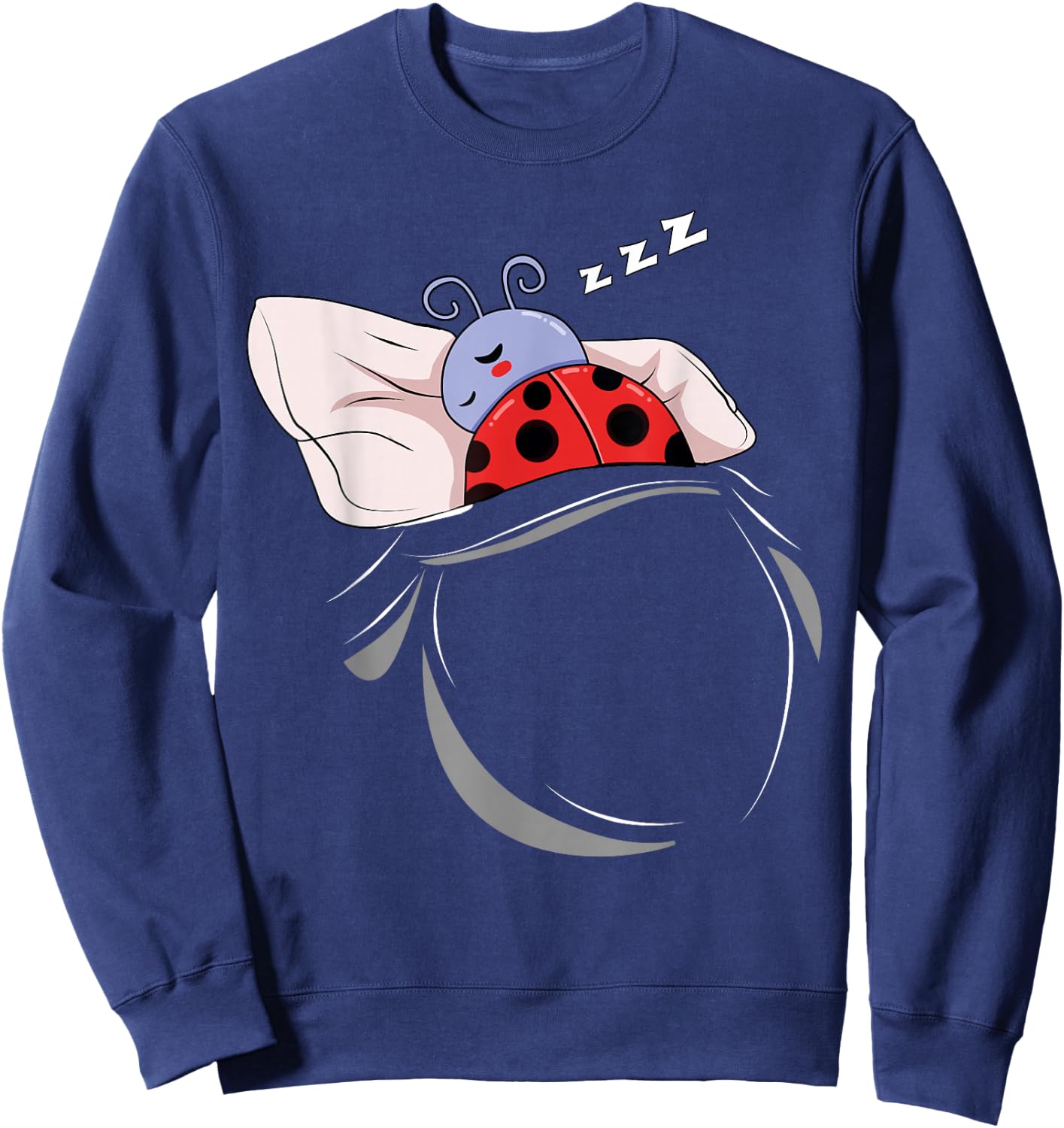 Funny Ladybug Merch , Men & Kids Ladybug Sleeping Beetle Pajamas Nap PJs Outfit Gift Ladybug Sweatshirt - Sweatshirt | Navy