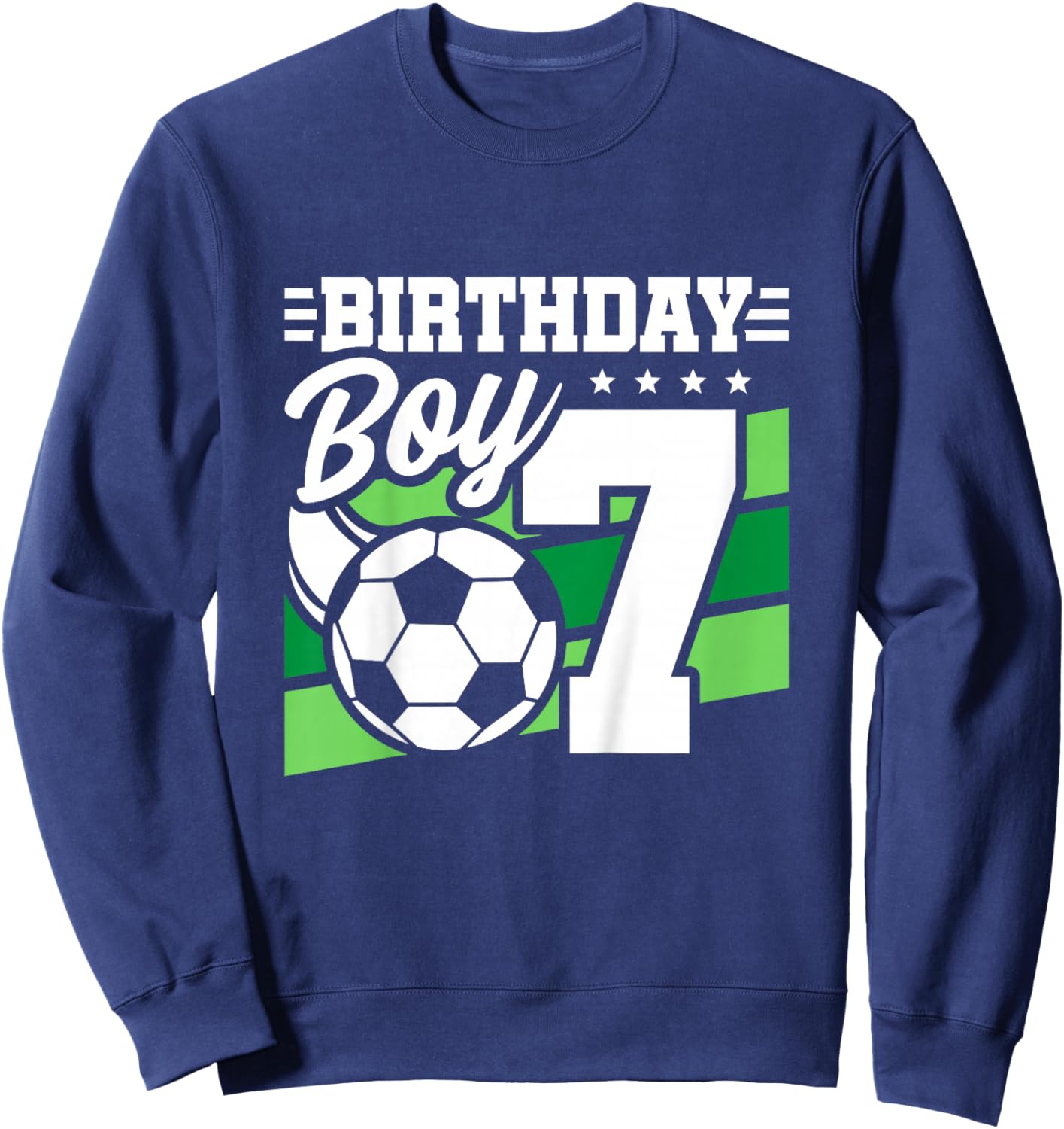 Kids Soccer Birthday Party - 7 Year Old Boy - 7th Birthday Sweatshirt - Sweatshirt | Navy