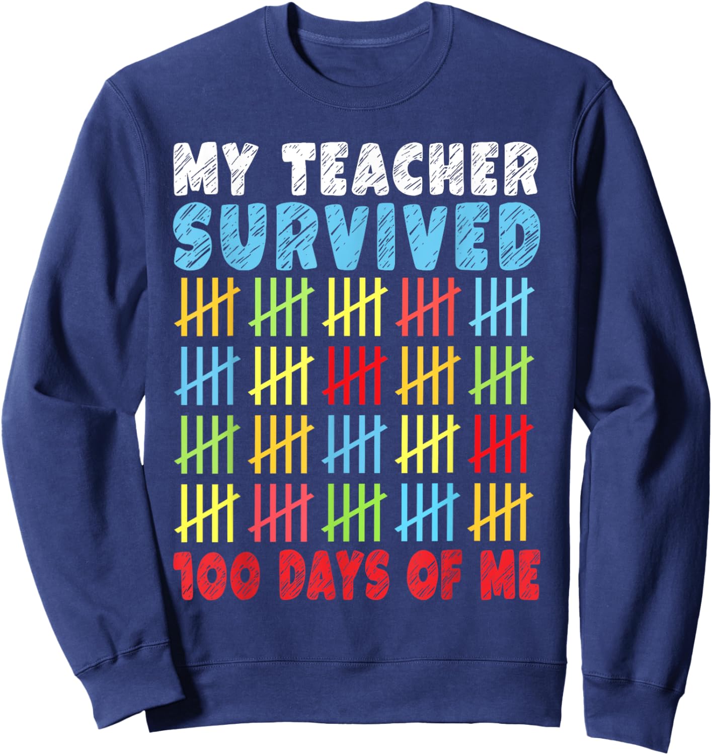 100 Days of School Kids 100th Day of School Costume Outfits Sweatshirt - Sweatshirt | Navy