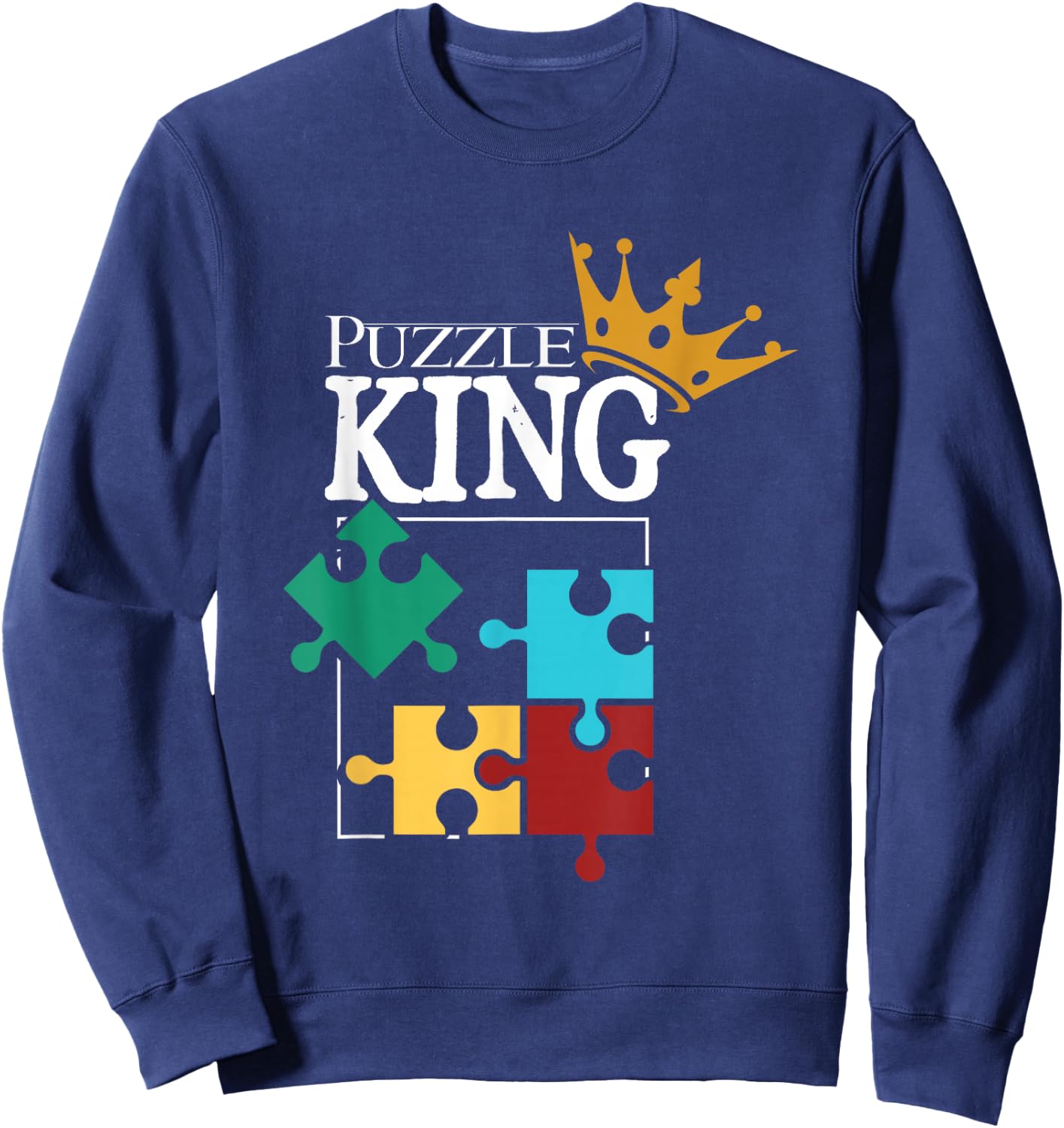 Puzzle King | Puzzle Lovers | Puzzle Pieces Sweatshirt - Sweatshirt | Navy