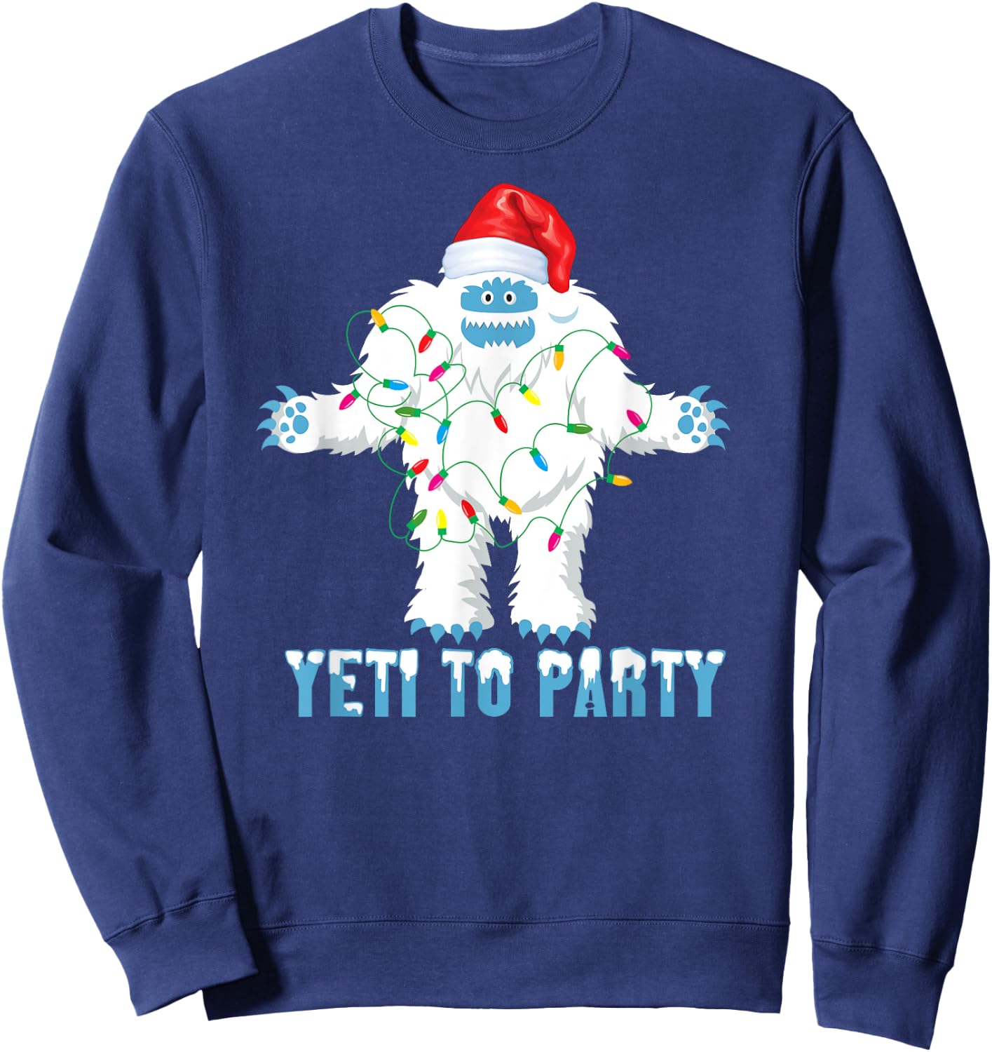 Christmas Yeti To Party shirt Cute Yeti for Christmas Sweatshirt - Sweatshirt | Navy