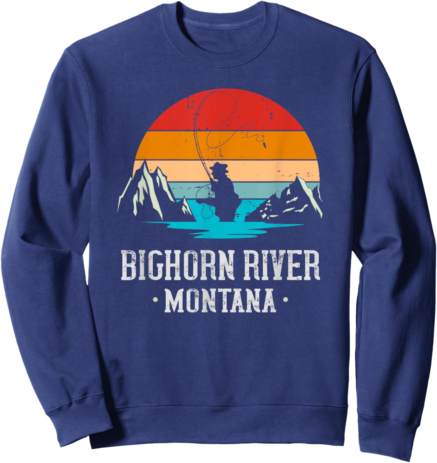 Fly Fishing Bighorn River Montana Sweatshirt - Sweatshirt | Navy