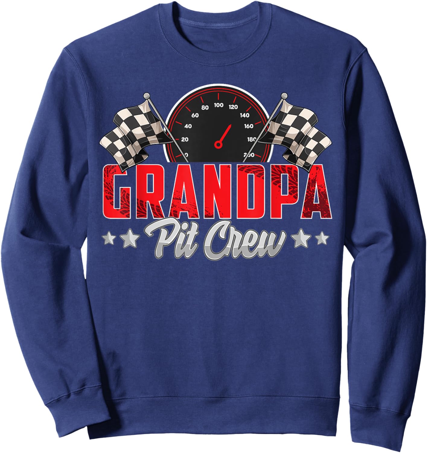 Race Car Birthday Party Racing Family Grandpa Pit Crew Sweatshirt - Sweatshirt | Navy