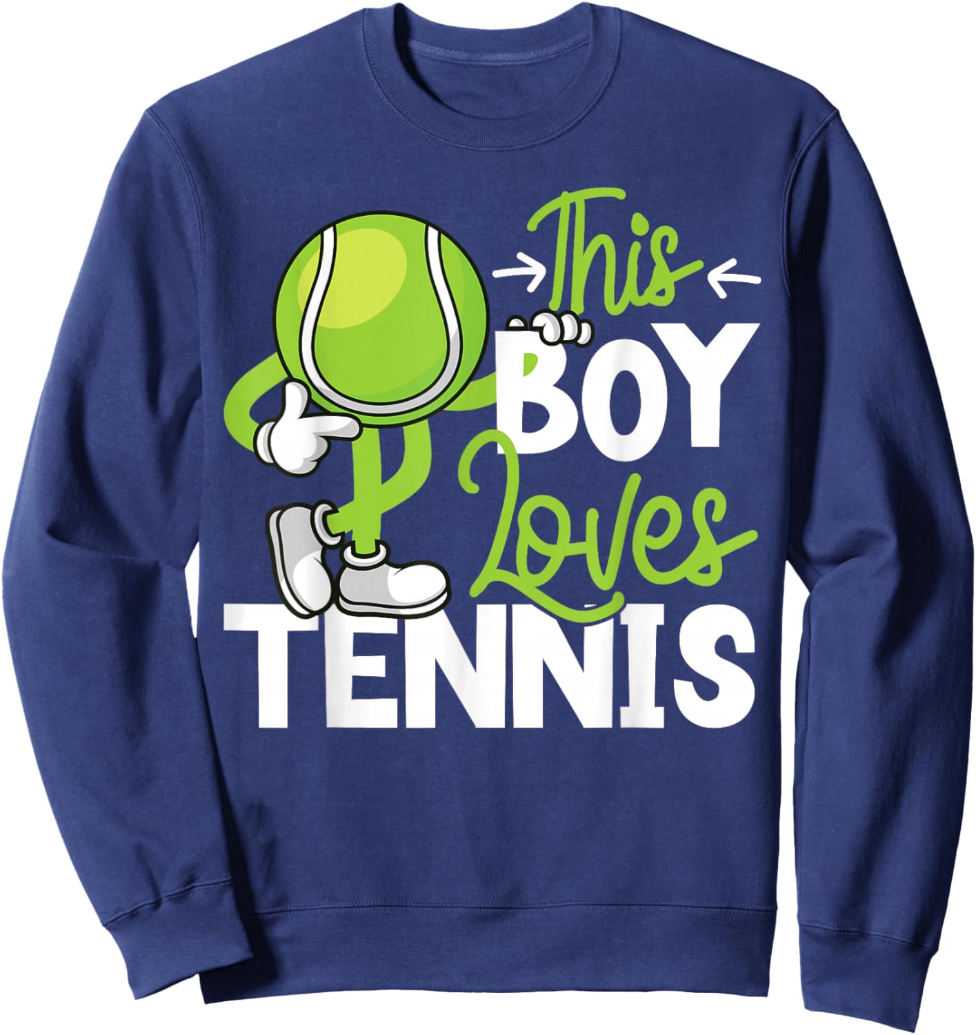 Funny Tennis Player Racket Boy This Boy Loves Tennis Sweatshirt - Sweatshirt | Navy