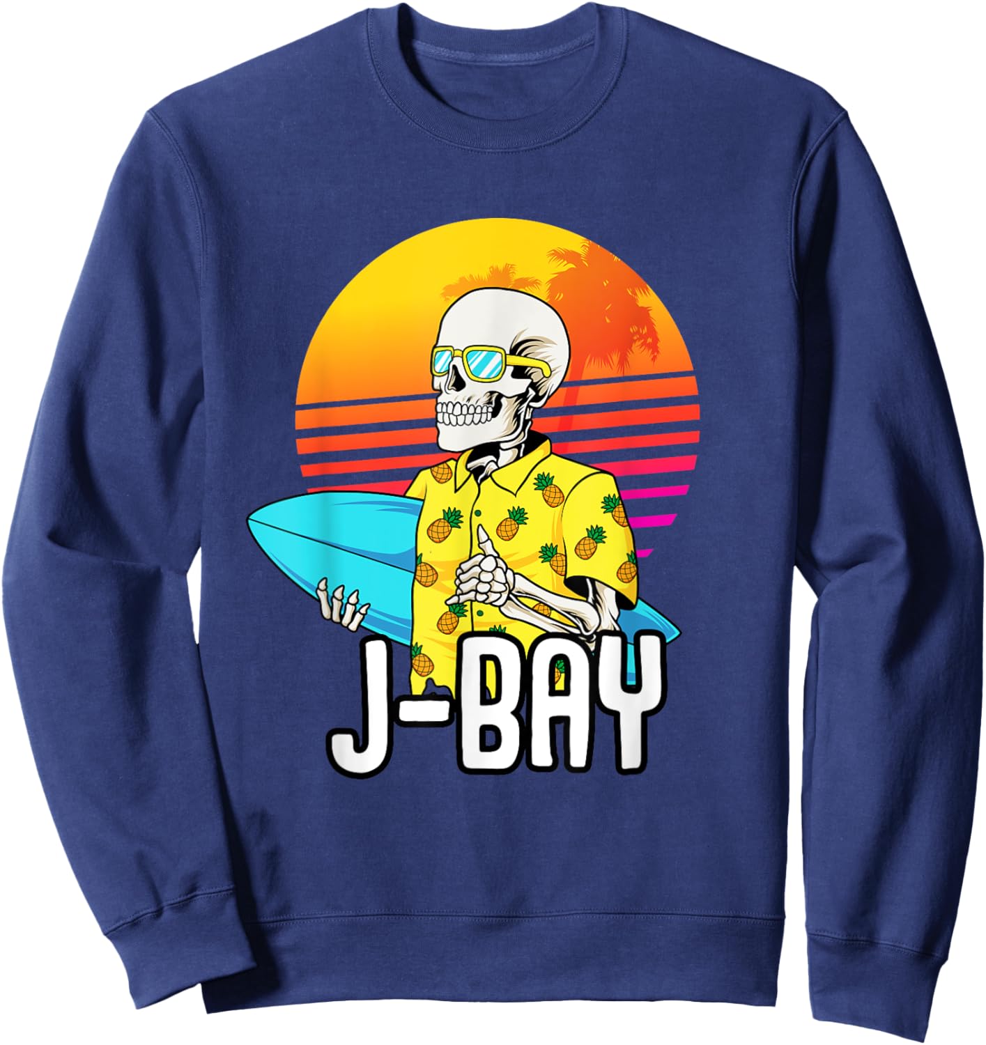 Jeffreys Bay South Africa Vacation J-Bay Retro Surfer Sweatshirt - Sweatshirt | Navy