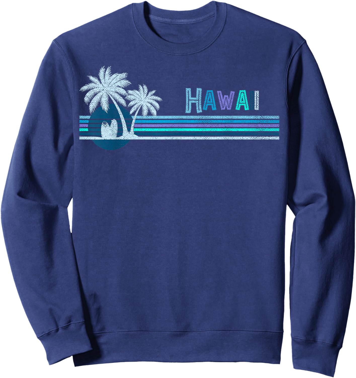 Aloha State Tropic Islands Vintage Hawaii Surfing Sweatshirt - Sweatshirt | Navy