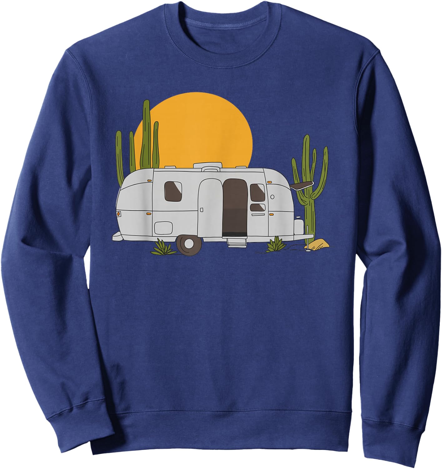 Vintage Retro Desert Sun Airstream Camping RV Sweatshirt - Sweatshirt | Navy