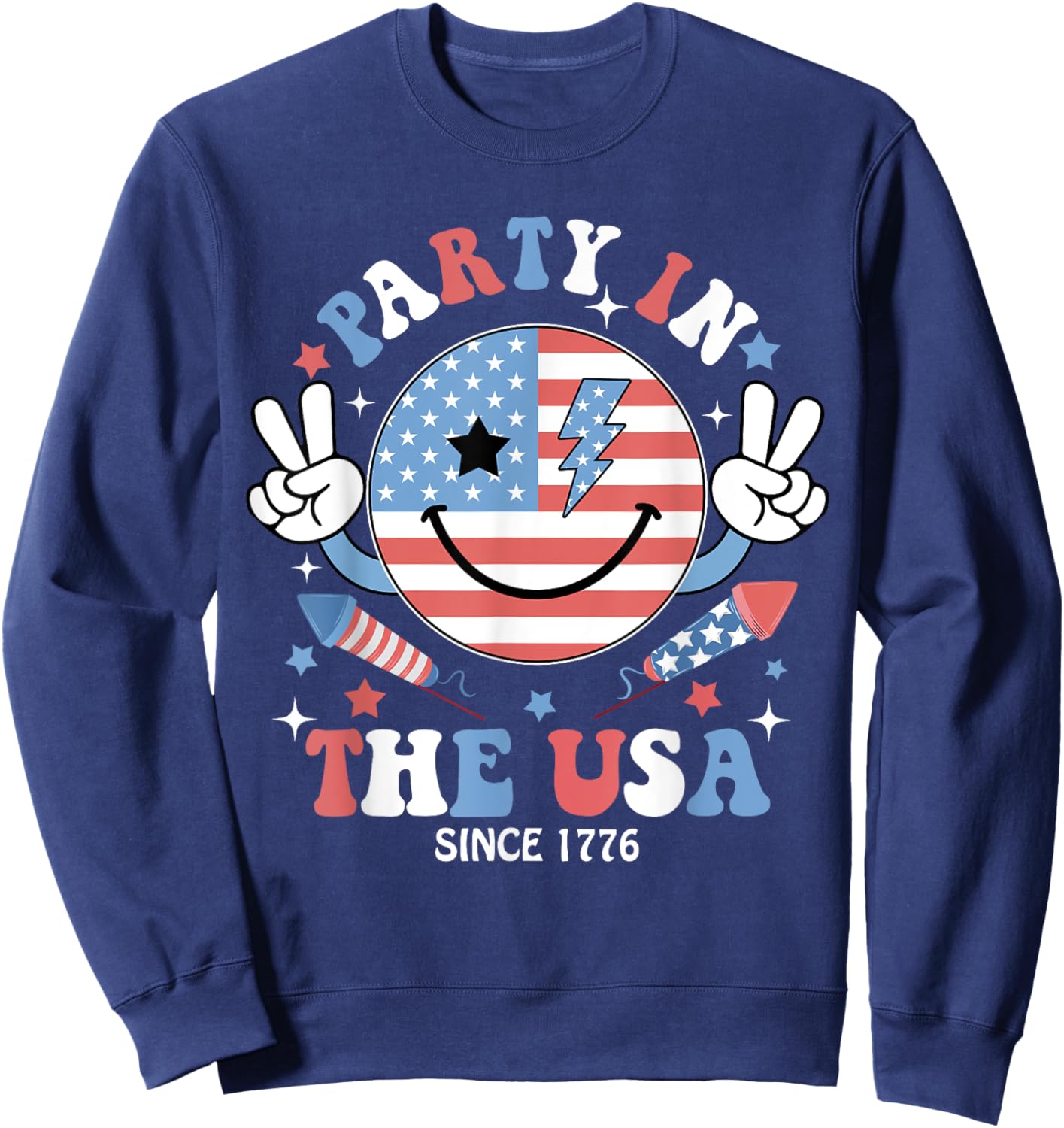 Party in the USA 4th of July Preppy Shirt Women Kids Sweatshirt - Sweatshirt | Navy