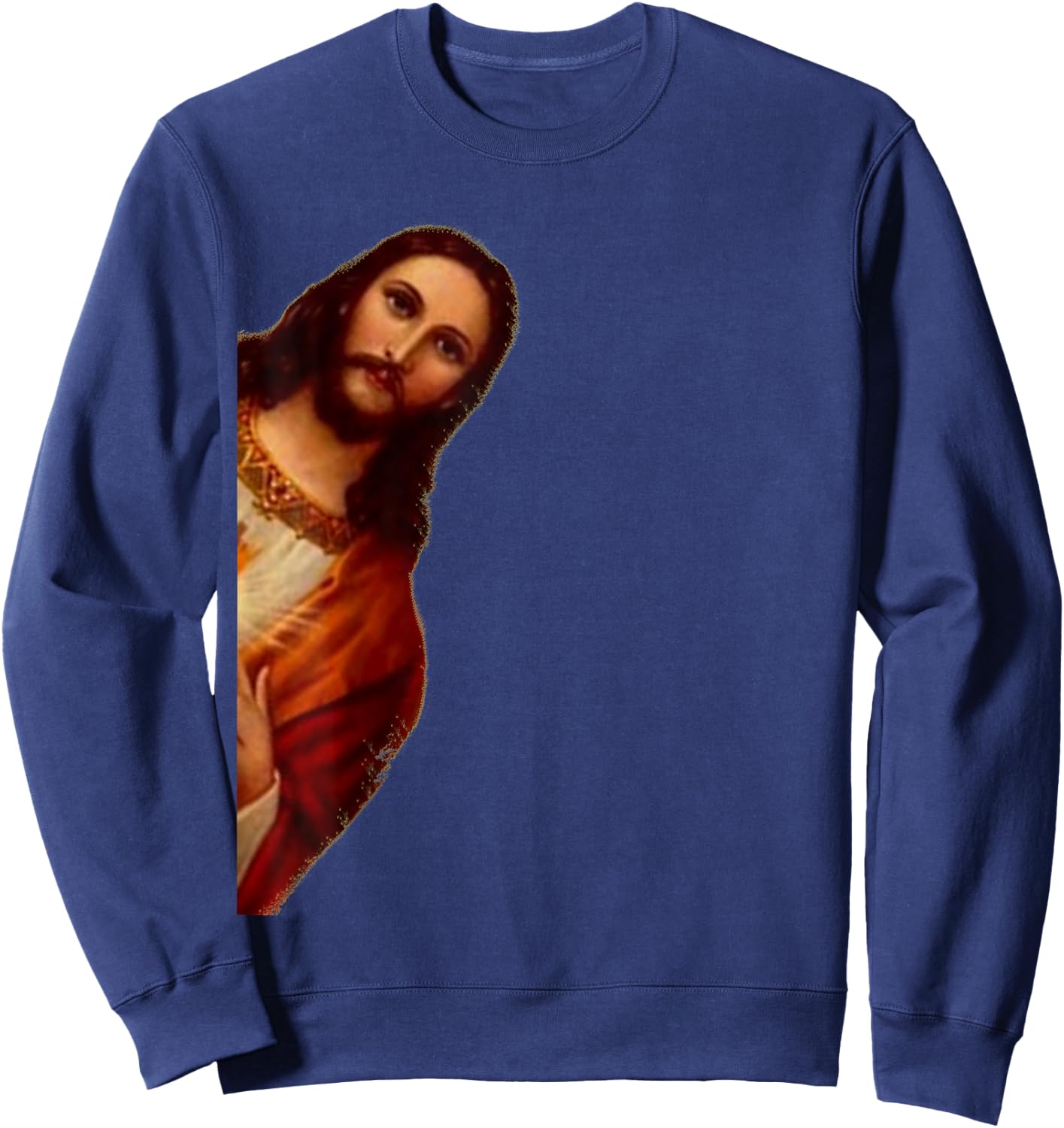 Jesus Peeking Out Funny shirt Sweatshirt - Sweatshirt | Navy