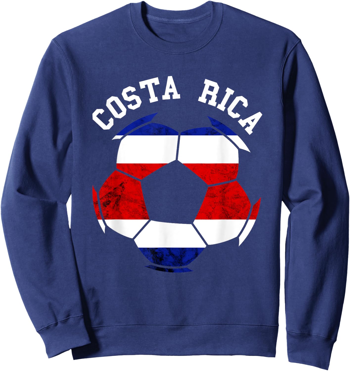 Costa Rica Ball Costa Rican Flag Costa Rica Soccer Sweatshirt - Sweatshirt | Navy