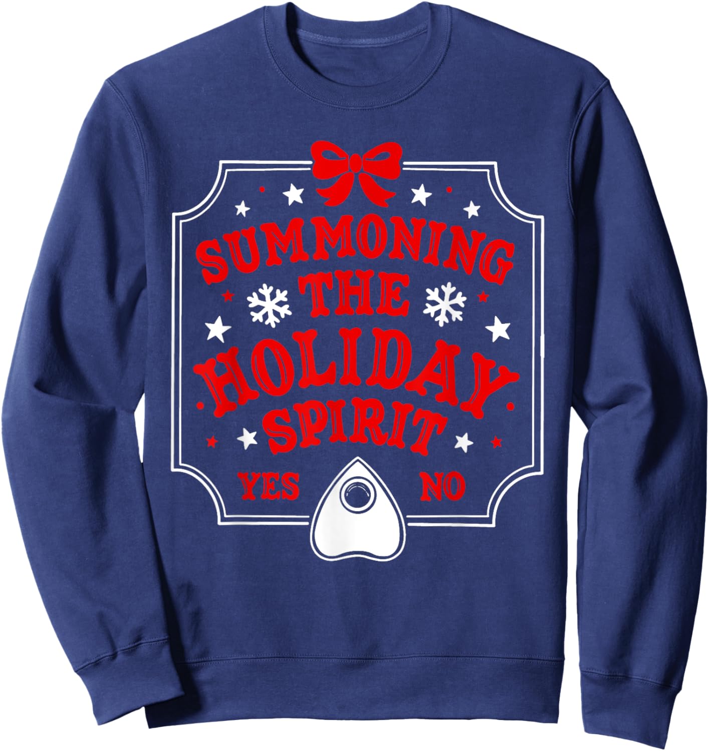 Summoning The Holiday Spirit Funny Christmas Sweatshirt - Sweatshirt | Navy