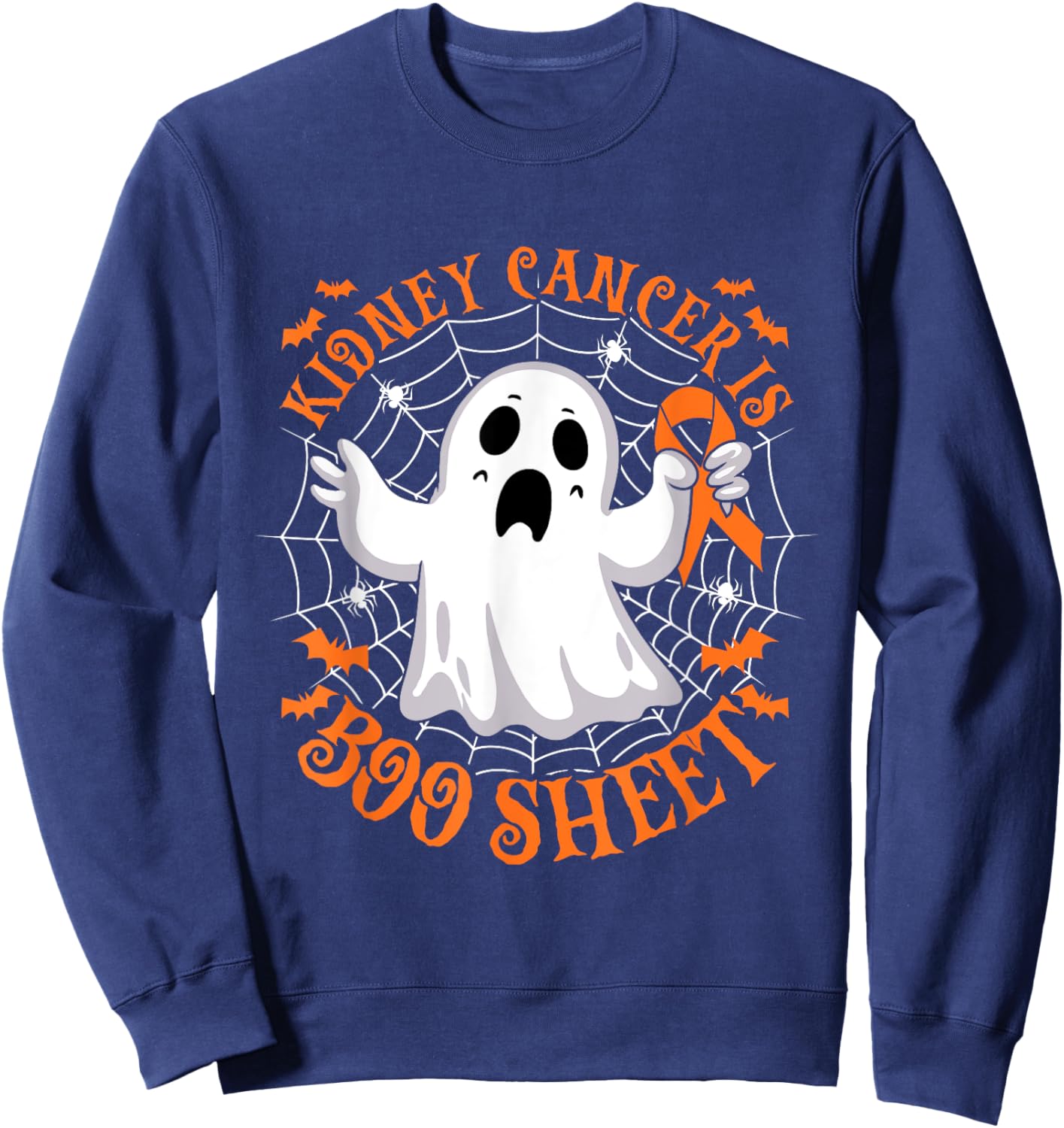 Kidney Cancer is Boo Sheet Halloween Costume Sweatshirt - Sweatshirt | Navy