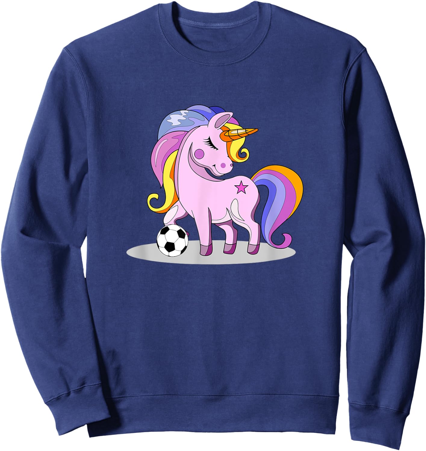Unicorn Themed Soccer Girl Gifts For Soccer Mom Sweatshirt - Sweatshirt | Navy