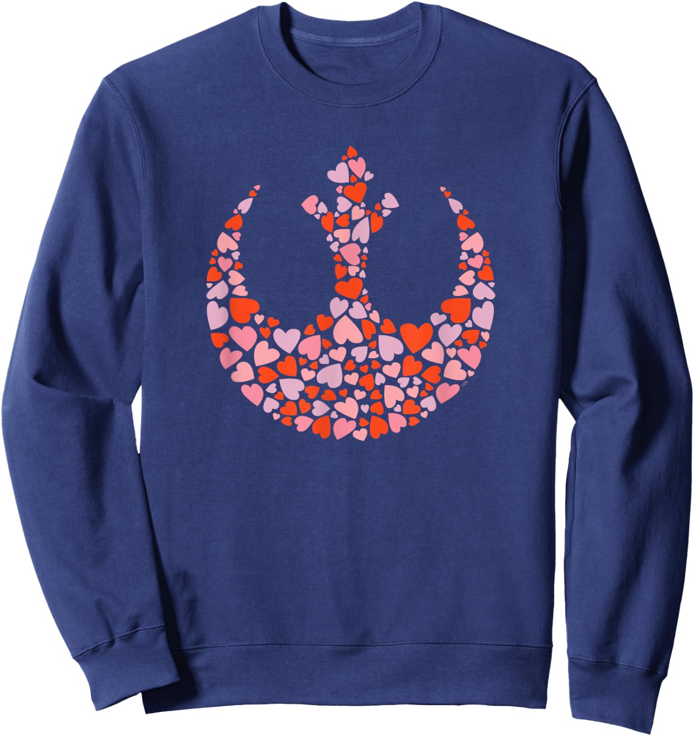 Star Wars Valentine's Day Rebel Alliance Symbol Logo Hearts Sweatshirt - Sweatshirt | Navy