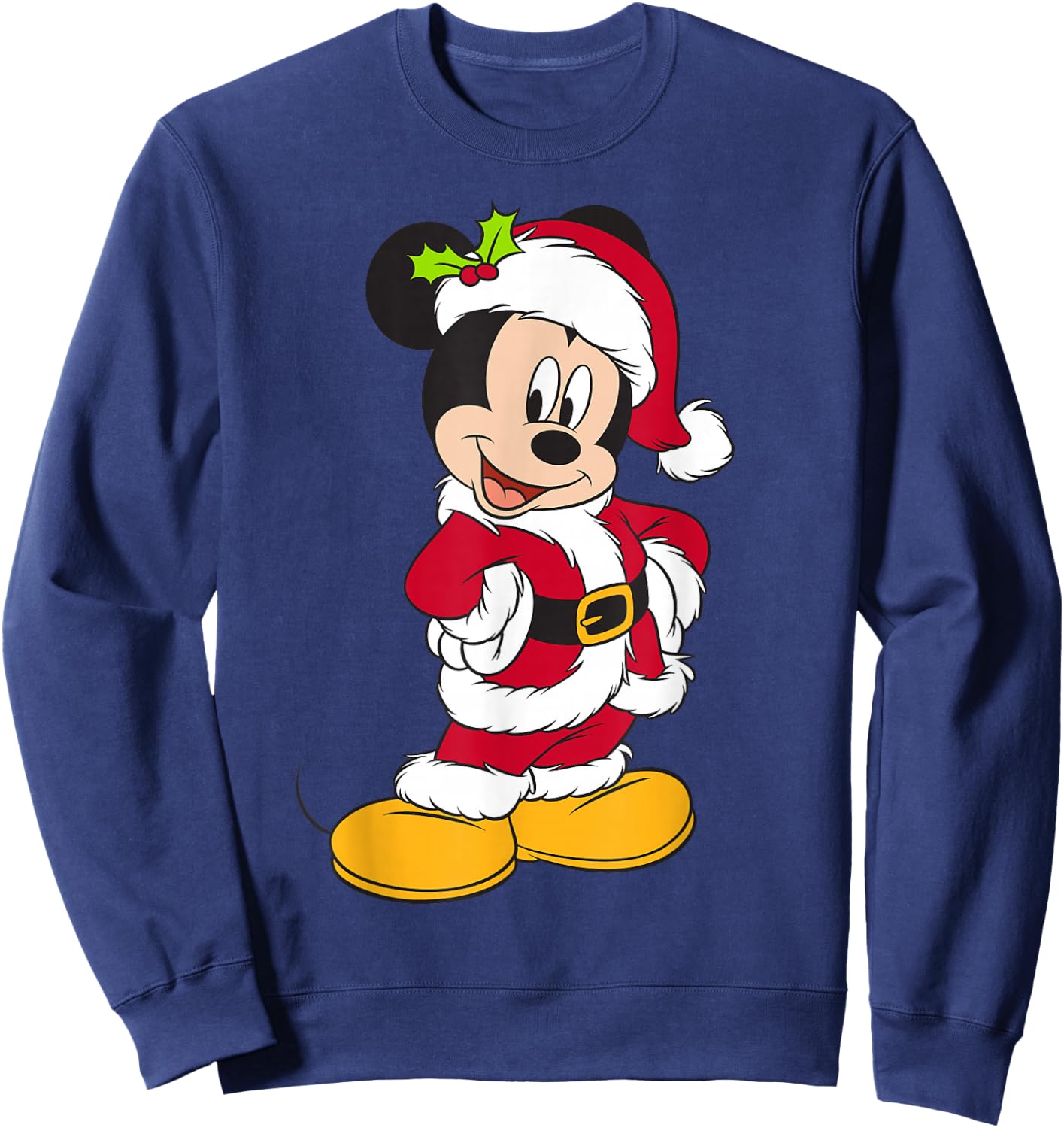 Disney Santa Mickey Mouse Holiday Short Sleeve Sweatshirt - Sweatshirt | Navy