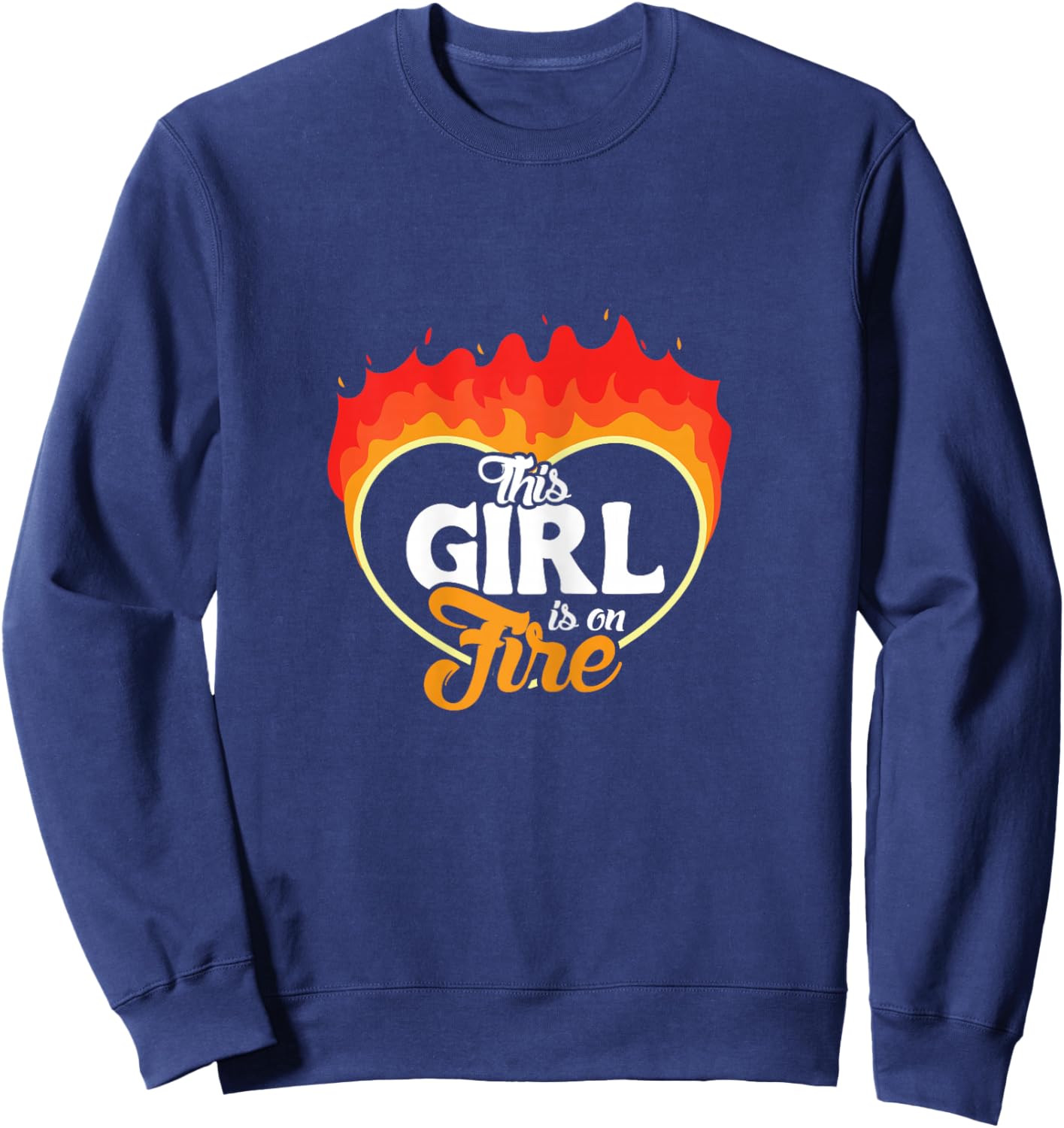 This Girl is On Fire Heart - Emancipation Women Power Sweatshirt - Sweatshirt | Navy