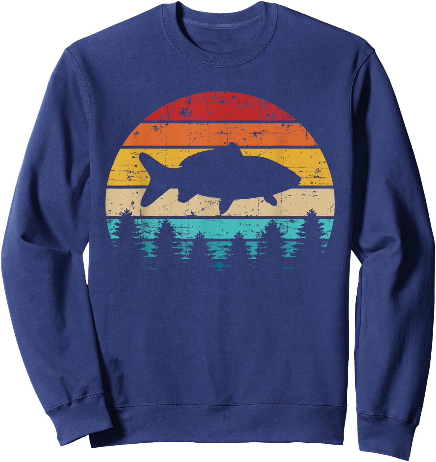 Carp fishing vintage retro Sweatshirt - Sweatshirt | Navy